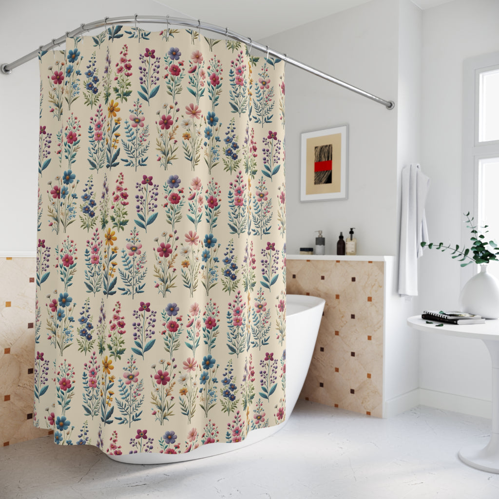 Beautiful Wildflower Shower Curtain 71x74 Inches of Vibrant Florals for a Stylish Bathroom Upgrade Housewarming Gift New Bathroom Decor Wedding Gift for Mom Bridal Shower Gift Newlywed