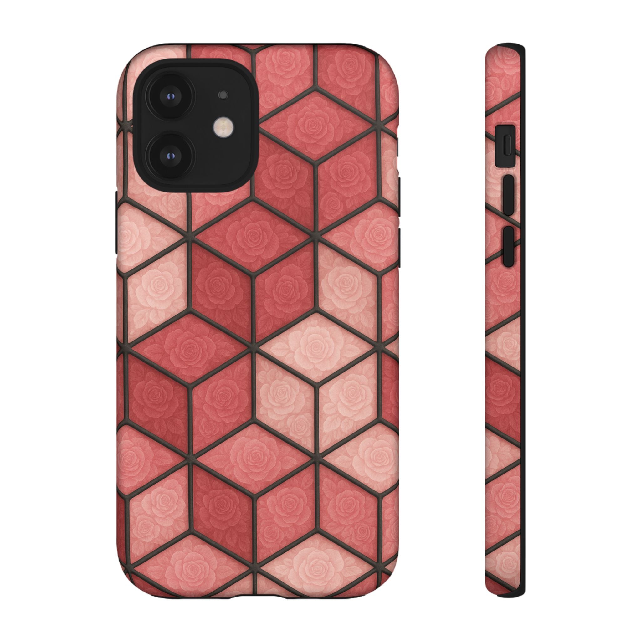 Geometric Stained Glass Illusion Phone Case Colorful Abstract Art, Aesthetic Protective Cover for iPhone, Samsung & Google, Unique Gift Idea Mom