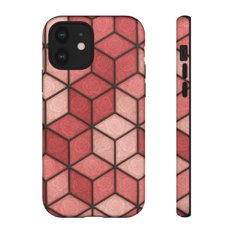 Geometric Stained Glass Illusion Phone Case Colorful Abstract Art, Aesthetic Protective Cover for iPhone, Samsung & Google, Unique Gift Idea Mom