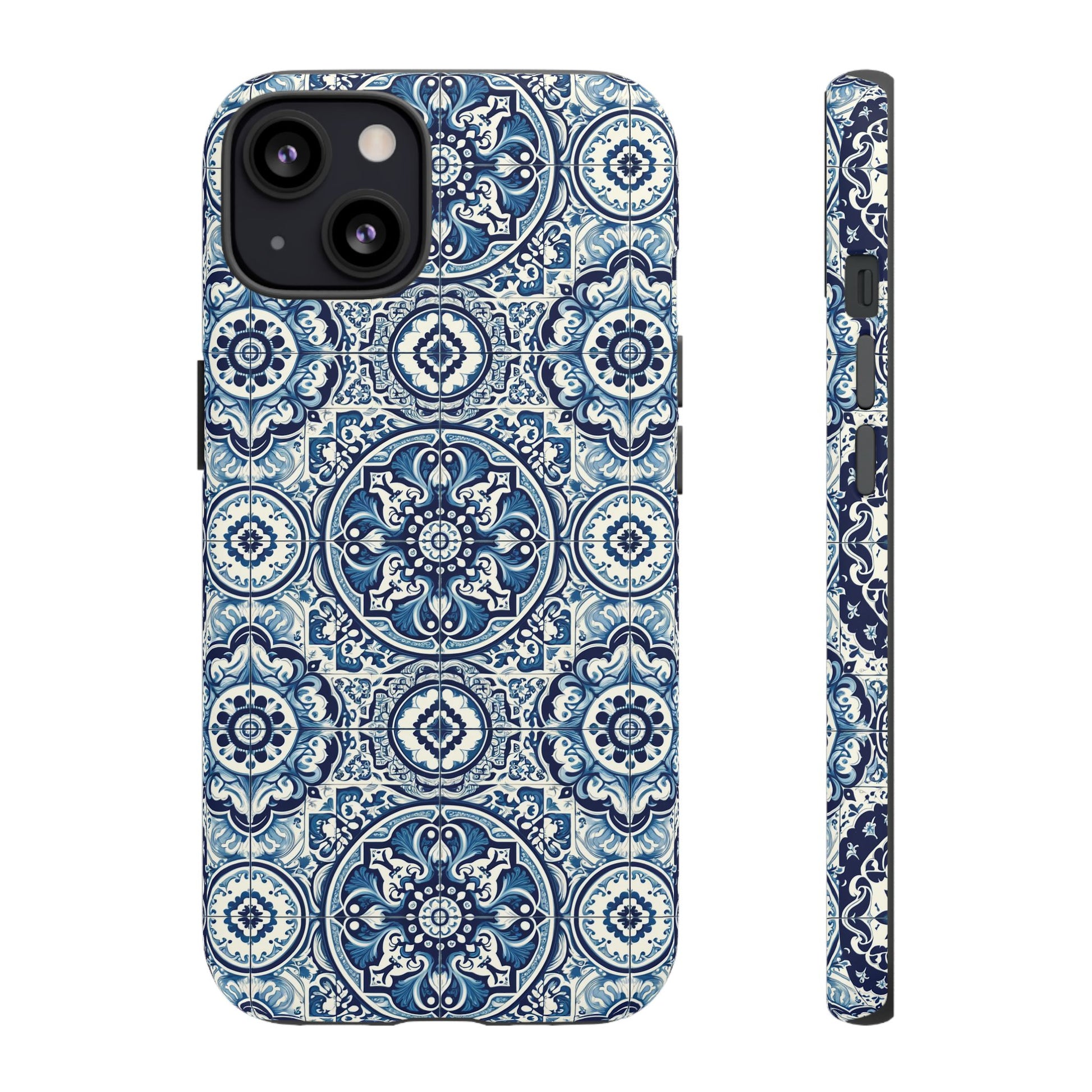 Azulejo Tile Phone Case Elegant Mediterranean Blue Porcelain Design iPhone 17, 16, 15, Samsung iPhone Samsung Accessory Gift for Her