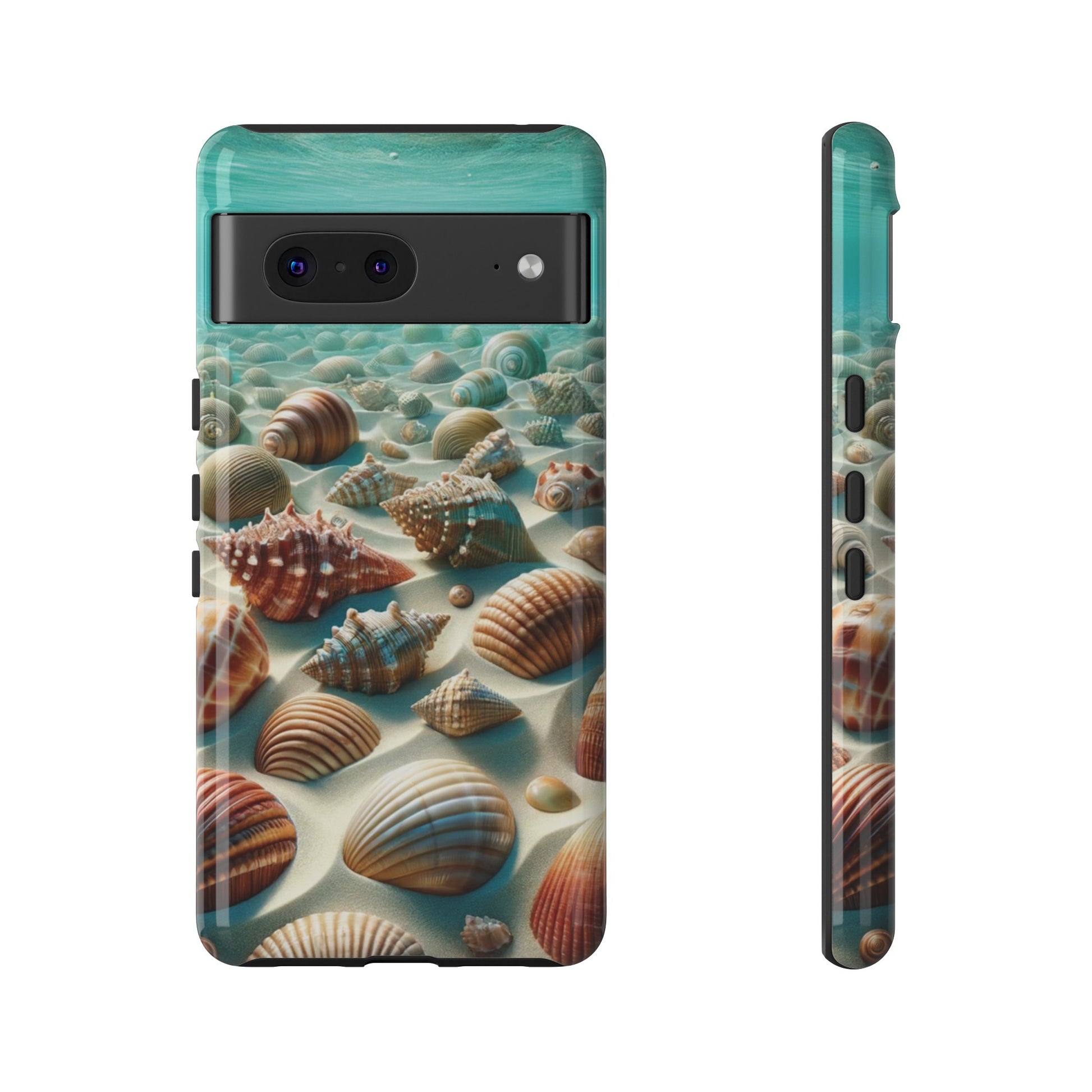 Plush Ocean Bliss Turquoise Seashell Ocean Beach View Protective Phone Case Gift for Her Phone 15, Samsung iPhone Samsung Gift for Her Case iPhone 15, Samsung iPhone Samsung Accessory Gift for Her.