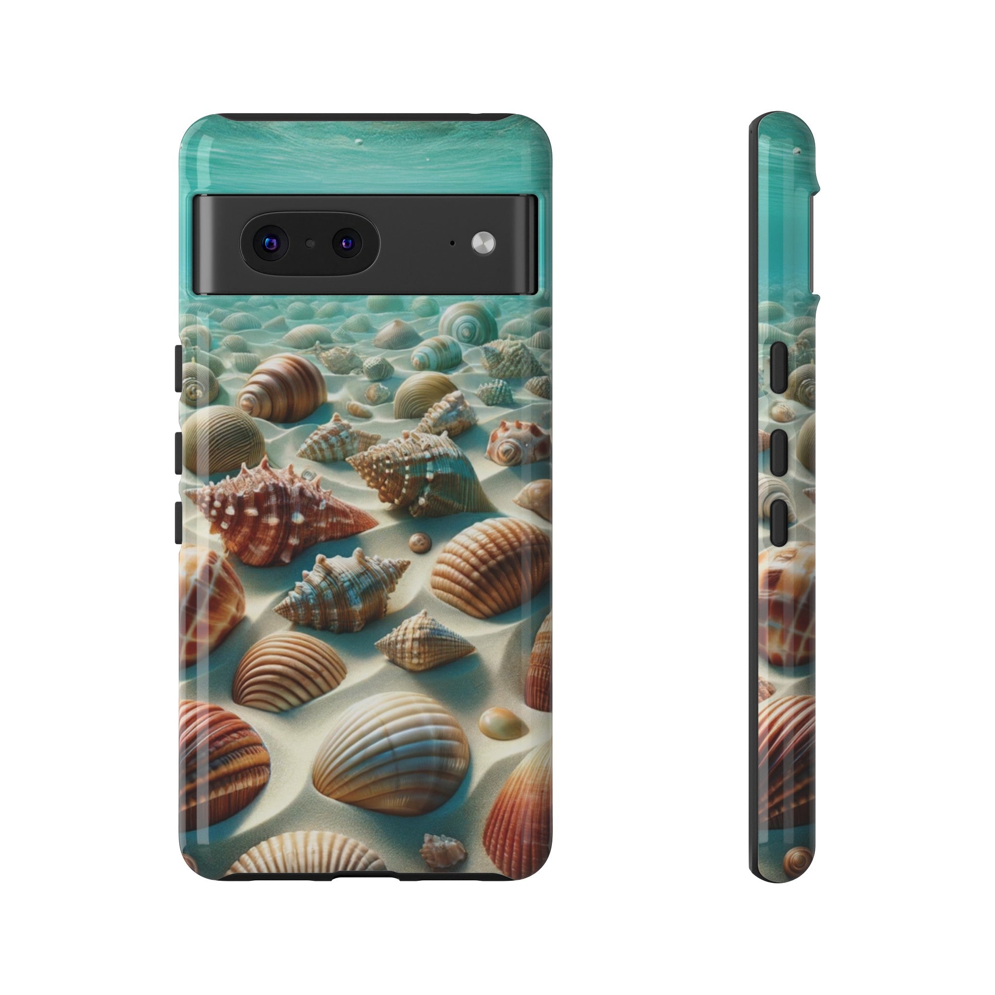 Plush Ocean Bliss Turquoise Seashell Ocean Beach View Protective Phone Case Gift for Her Phone 15, Samsung iPhone Samsung Gift for Her Case iPhone 15, Samsung iPhone Samsung Accessory Gift for Her.