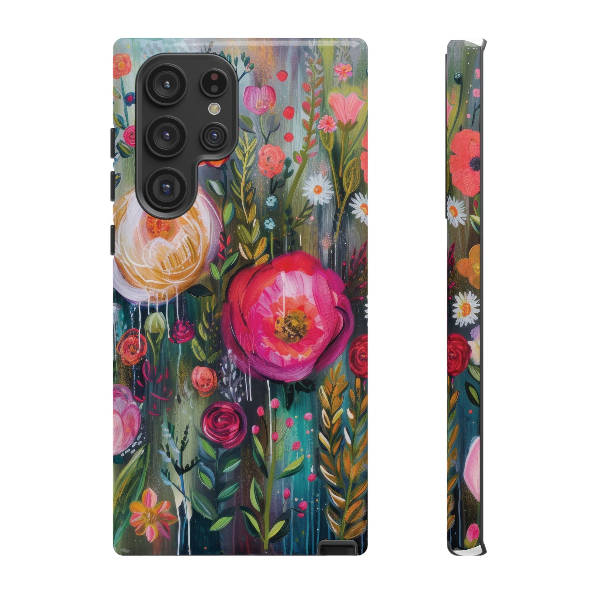 Watercolor Boho Floral Phone Case for iPhone 16 15 14 13 12  21 23 Samsung, and Pixel | Stylish Protective Cover Gift for Her Perfect for Floral Lover