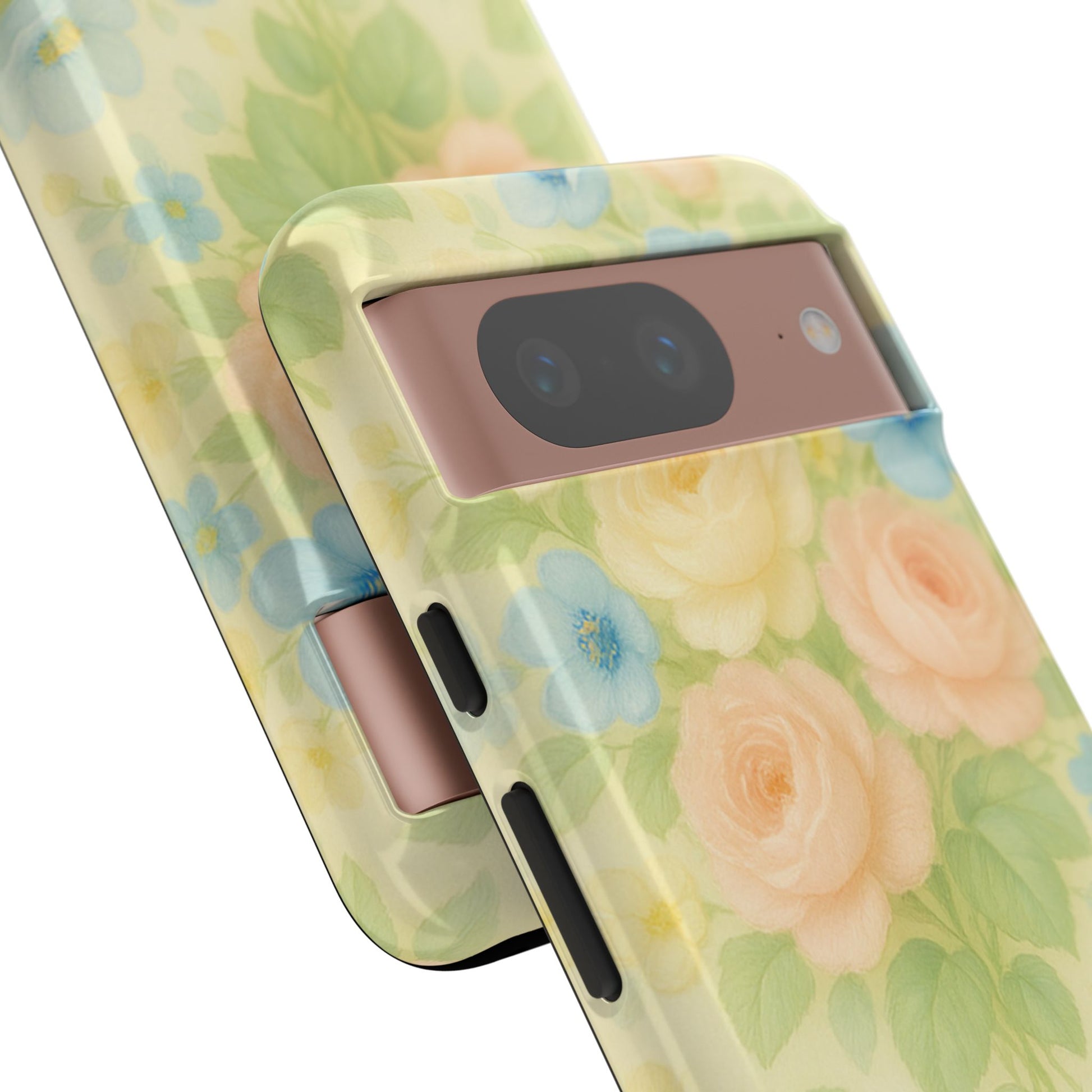 Pastel Yellow Vintage Floral Phone Case  Romantic Cottagecore Aesthetic, Soft Botanical Design, Protective Gift for Her, Fits iPhone & Samsung Models