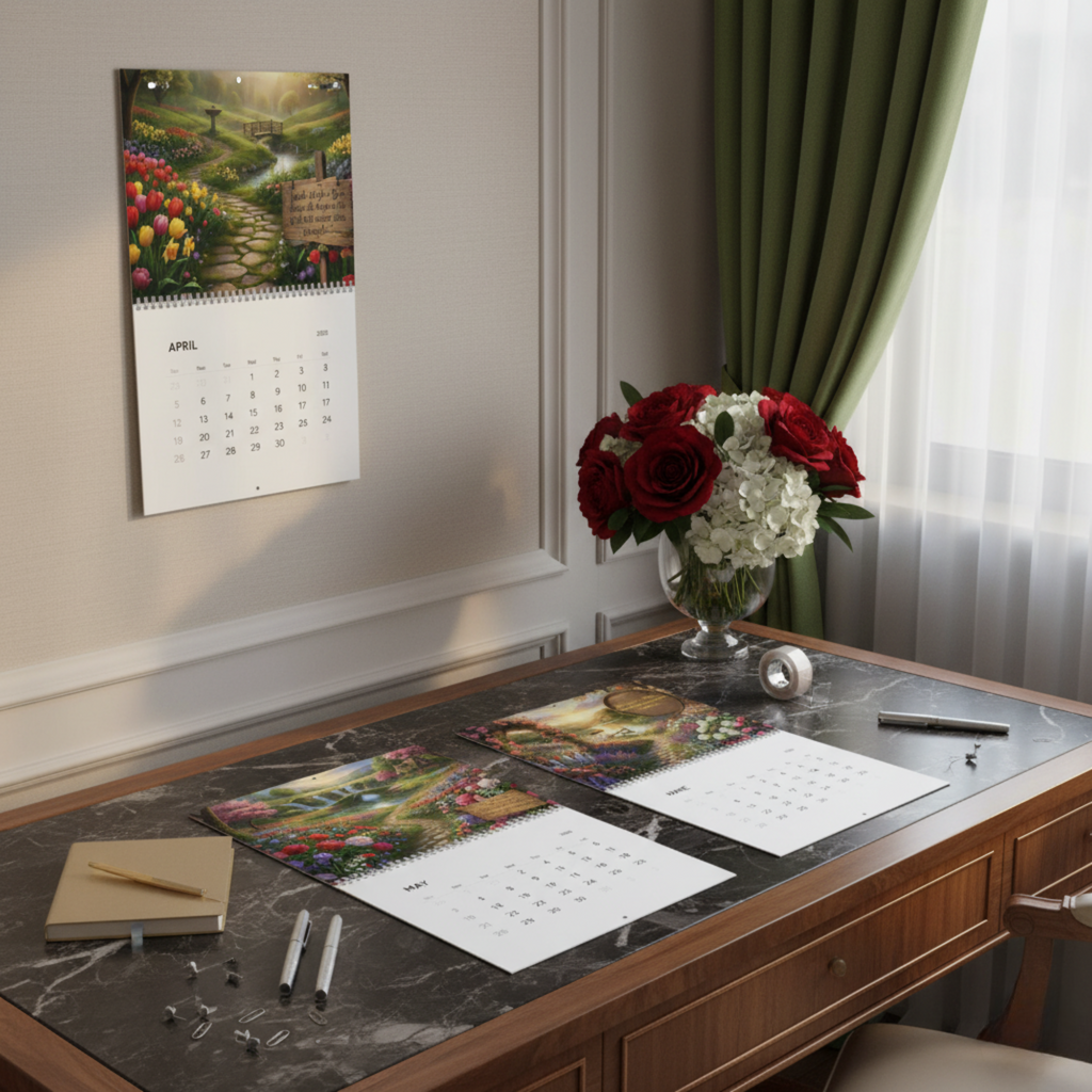 2026 Christian Scripture Wall Calendar 2026 | 12-Month Scenic Landscape Art & Powerful Bible Verses