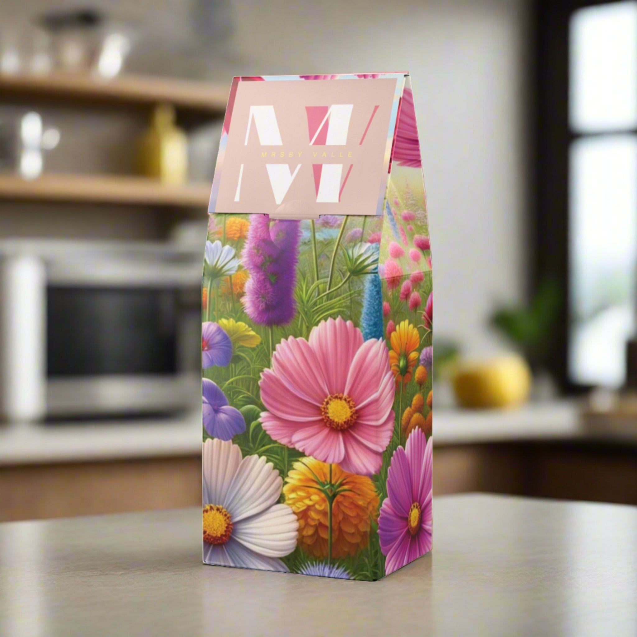 Bright Boho Wildflowers Coffee Medium-Dark Roast with Toasted Nut Cocoa Notes Serene Modern Cascades Blend Medium-Dark Roast Coffee Fun Design | Gift for Mom - MRSBYVALLE