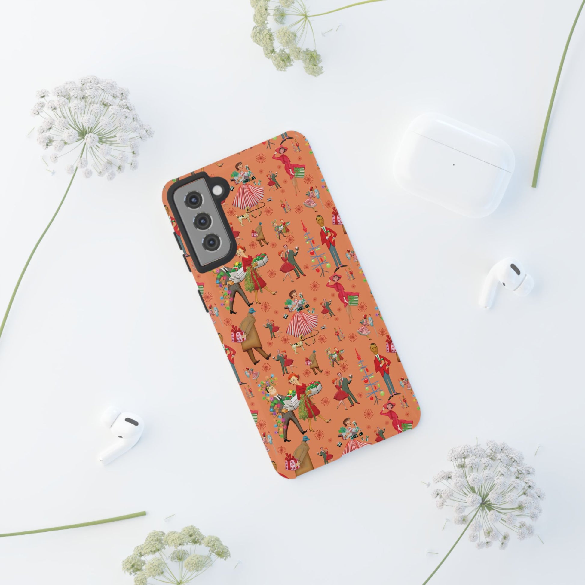 Retro Christmas 50s Phone Case Unique Holiday Protection for Your Device | Stylish & Durable Cover Gift for Her Phone 17, 16, 15, Samsung iPhone Accessory Gift for Her