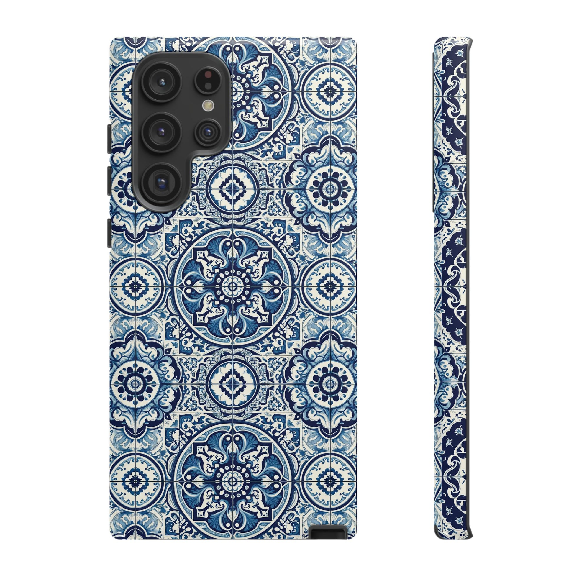 Azulejo Tile Phone Case Elegant Mediterranean Blue Porcelain Design iPhone 17, 16, 15, Samsung iPhone Samsung Accessory Gift for Her