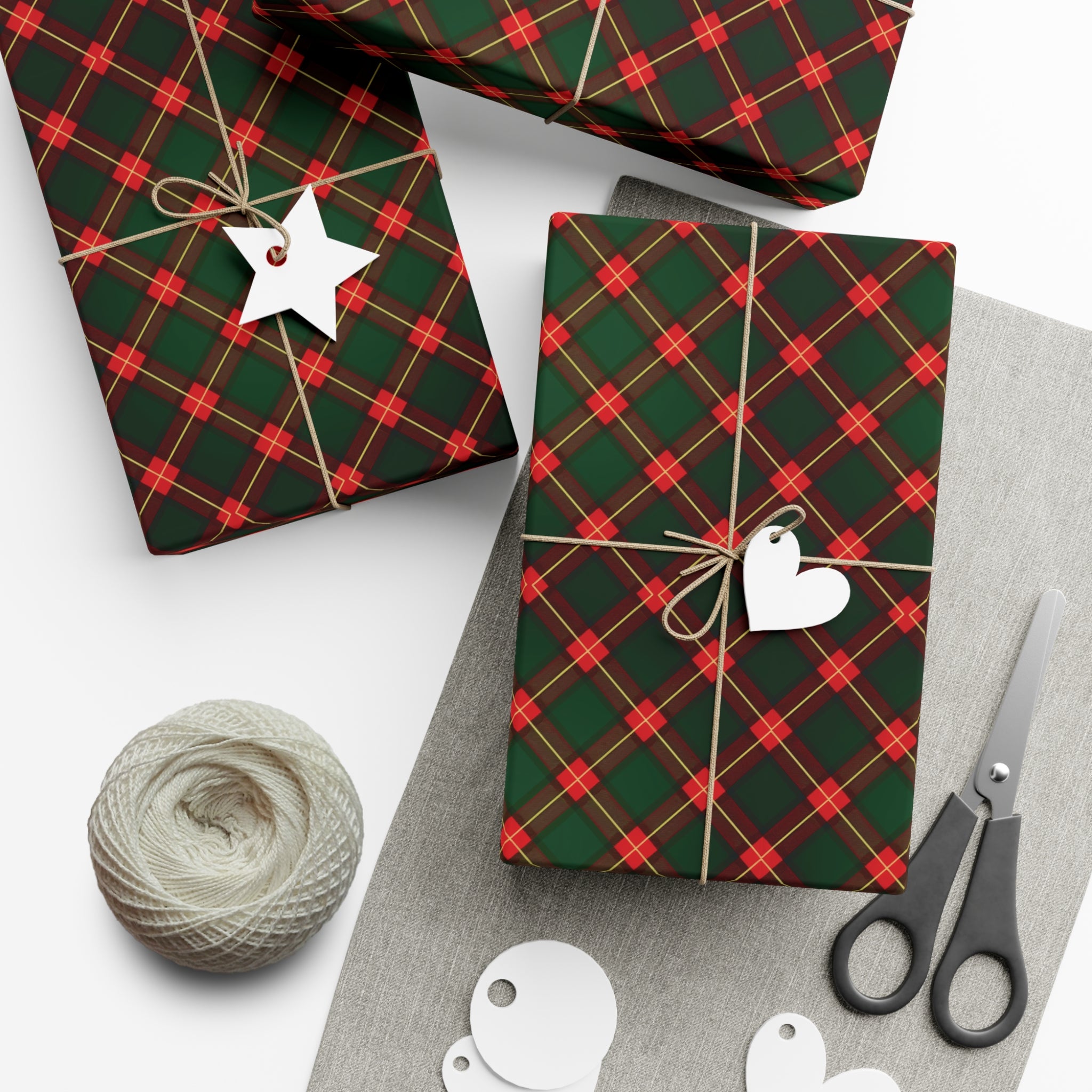Festive Red & Green Plaid Wrapping Paper - Classic Holiday Gift Wrap for Christmas Presents, Adds Seasonal Charm, Premium Quality Wrapping for All Gifts - MRSBYVALLE