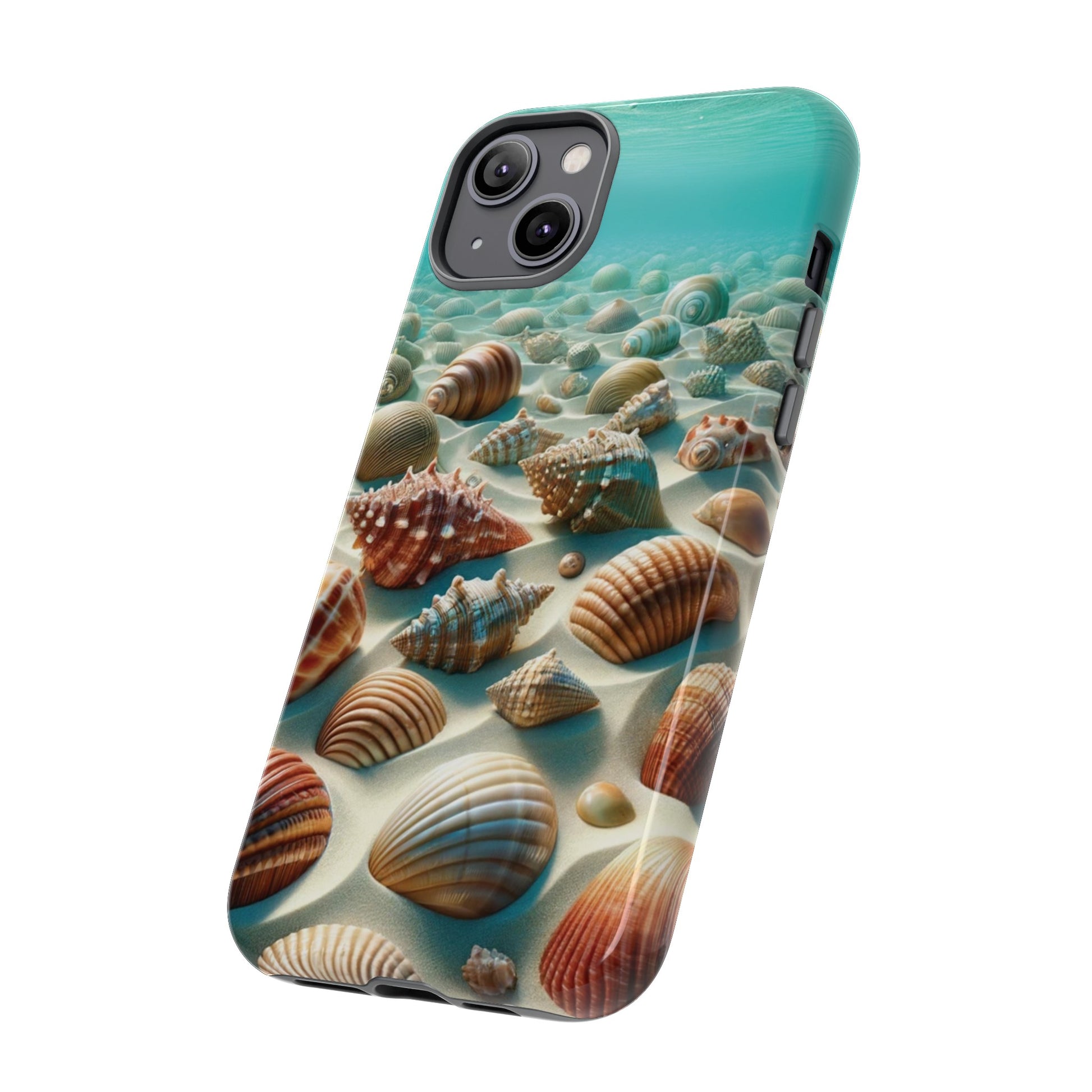 Plush Ocean Bliss Turquoise Seashell Ocean Beach View Protective Phone Case Gift for Her Phone 15, Samsung iPhone Samsung Gift for Her Case iPhone 15, Samsung iPhone Samsung Accessory Gift for Her.