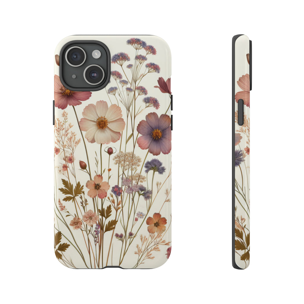 Wildflower Boho Luxury Phone Tough Case Floral Elegant Durable Stylish for Modern Devices iPhone 15, Samsung iPhone Samsung Accessory Gift for Her.