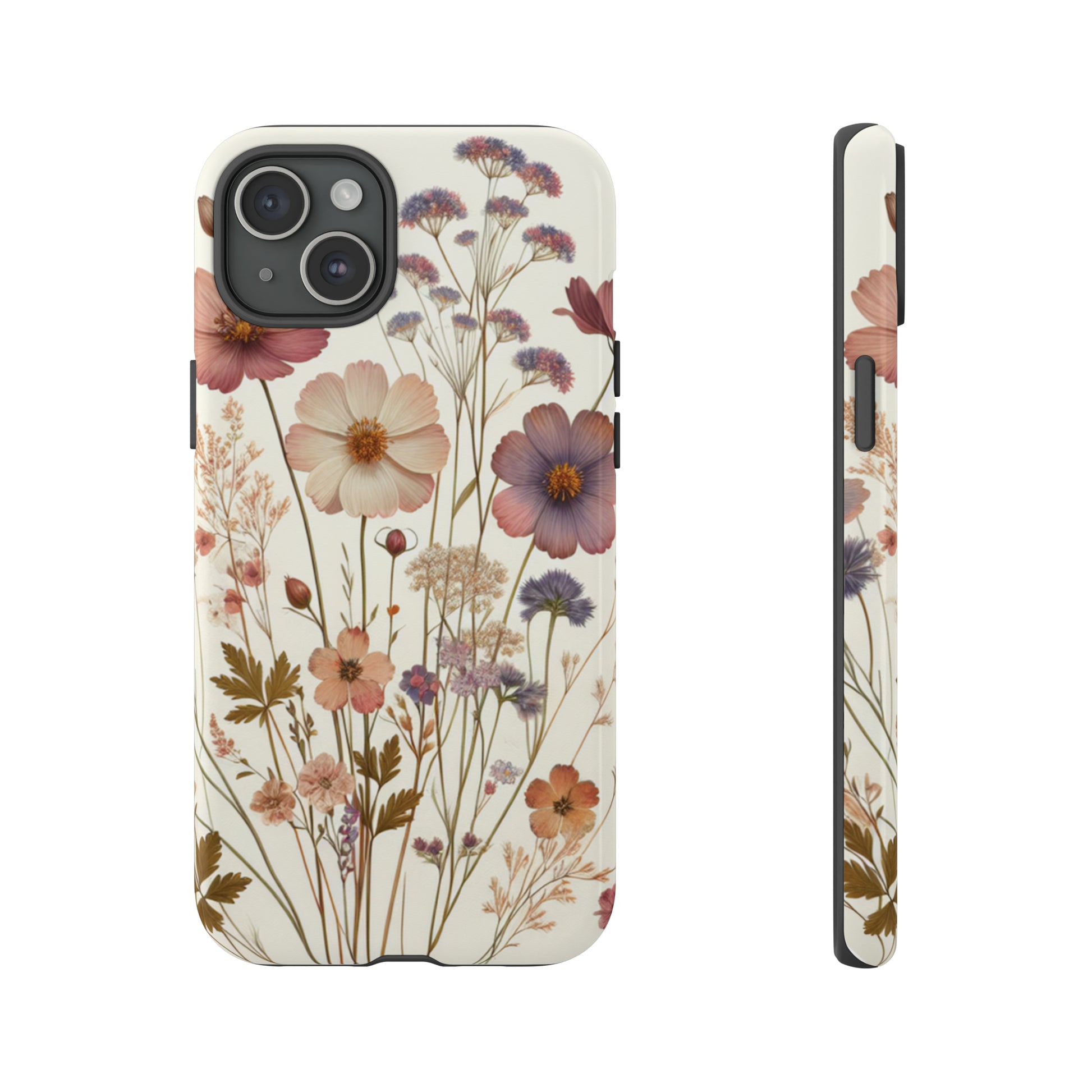 Wildflower Boho Luxury Phone Tough Case Floral Elegant Durable Stylish for Modern Devices iPhone 15, Samsung iPhone Samsung Accessory Gift for Her.
