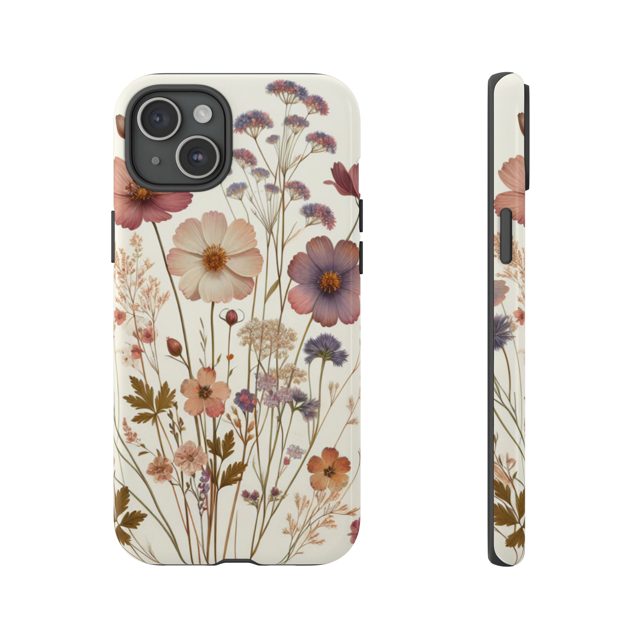 Wildflower Boho Luxury Phone Tough Case Floral Elegant Durable Stylish for Modern Devices iPhone 15, Samsung iPhone Samsung Accessory Gift for Her.