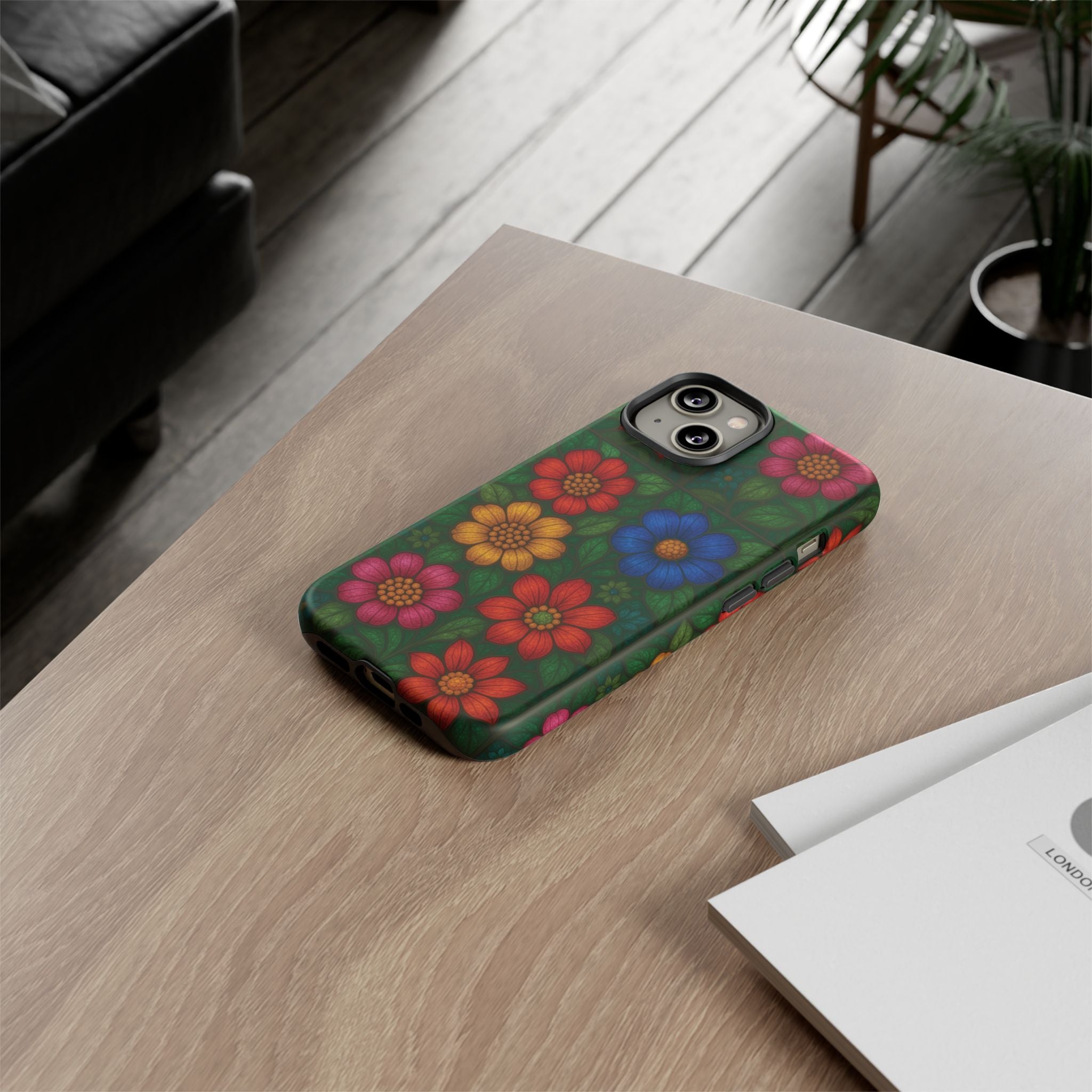 Coque de téléphone effet vitrail floral lumineux Art abstrait coloré, Étui de protection esthétique pour iPhone, Samsung et Google, Idée cadeau unique pour maman