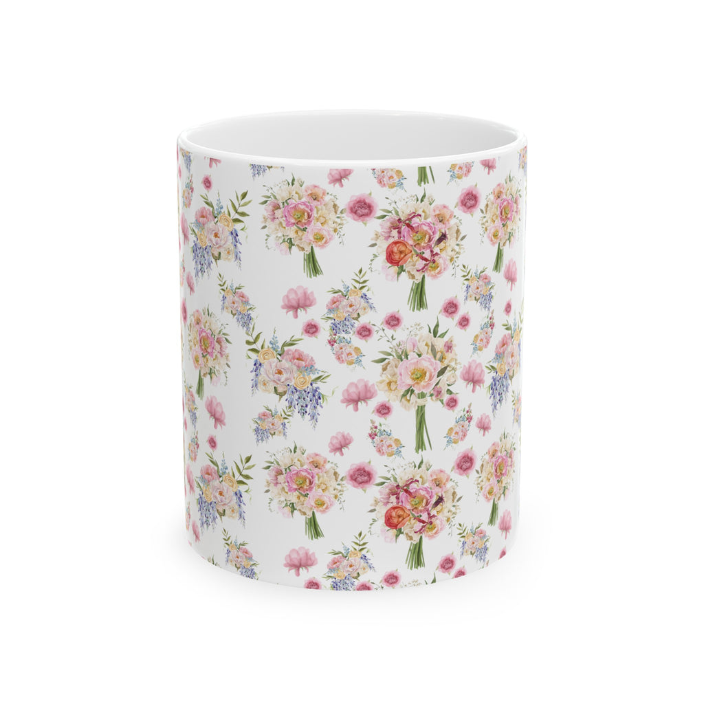 Pastel Wildflower Coffee Ceramic Mugs Perfect for Your Morning Brew | 11 oz & 15 oz Sizes Floral Mug for Tea, Cocoa, and More Unique Bohemian Design Gift for Nature Lovers - MRSBYVALLE