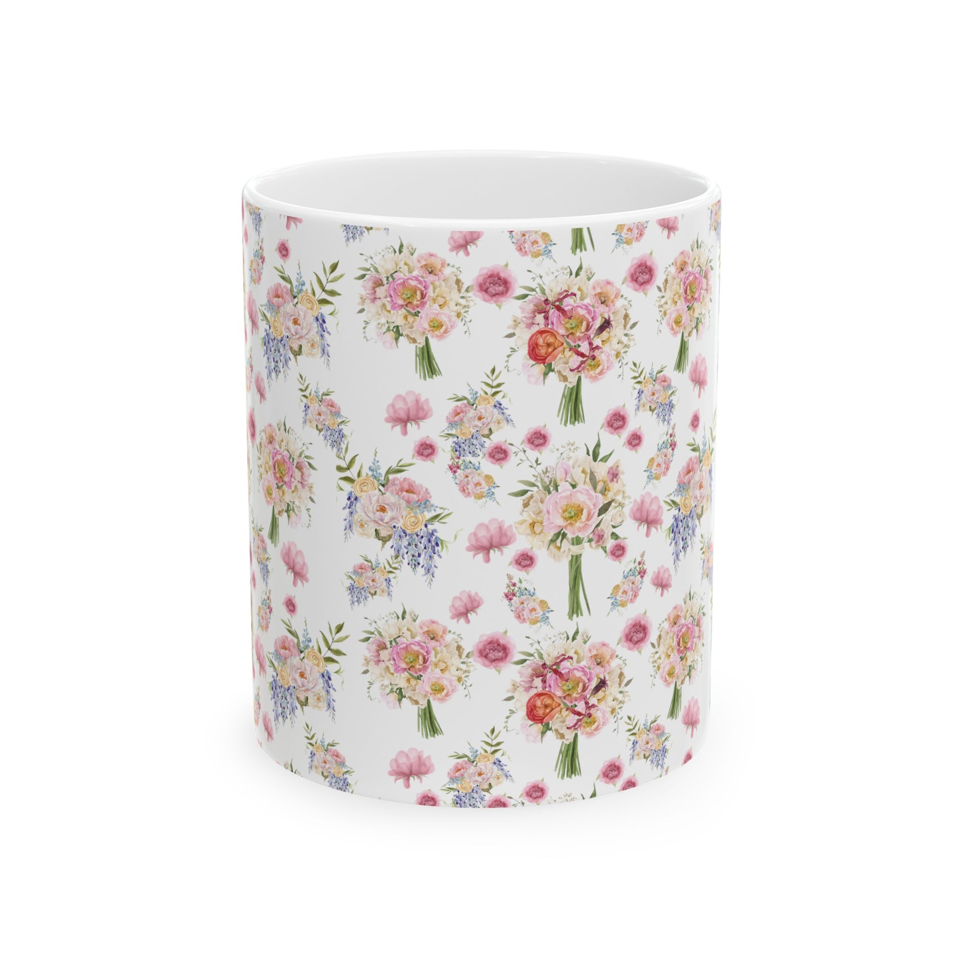 Pastel Wildflower Coffee Ceramic Mugs Perfect for Your Morning Brew | 11 oz & 15 oz Sizes Floral Mug for Tea, Cocoa, and More Unique Bohemian Design Gift for Nature Lovers - MRSBYVALLE