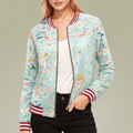 Blouson Teddy Femme Fleuri Printemps — Blouson Bomber Imprimé All-Over