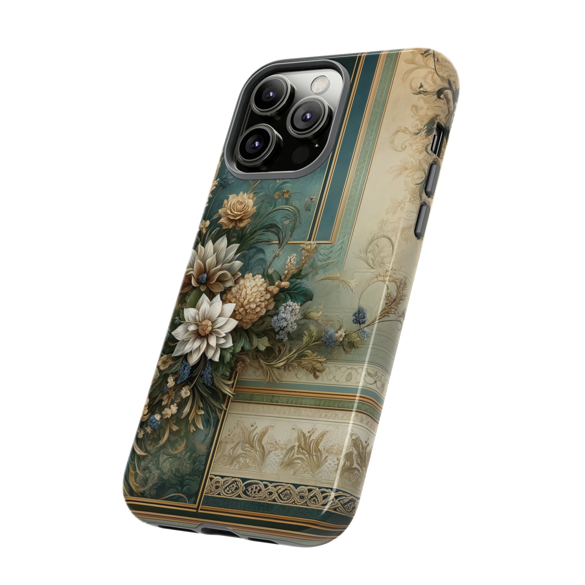 Victorian Floral Boho Luxury Phone Tough Case Floral Elegant Durable Stylish for Modern Devices iPhone 15, Samsung iPhone Samsung Accessory Gift for Her.