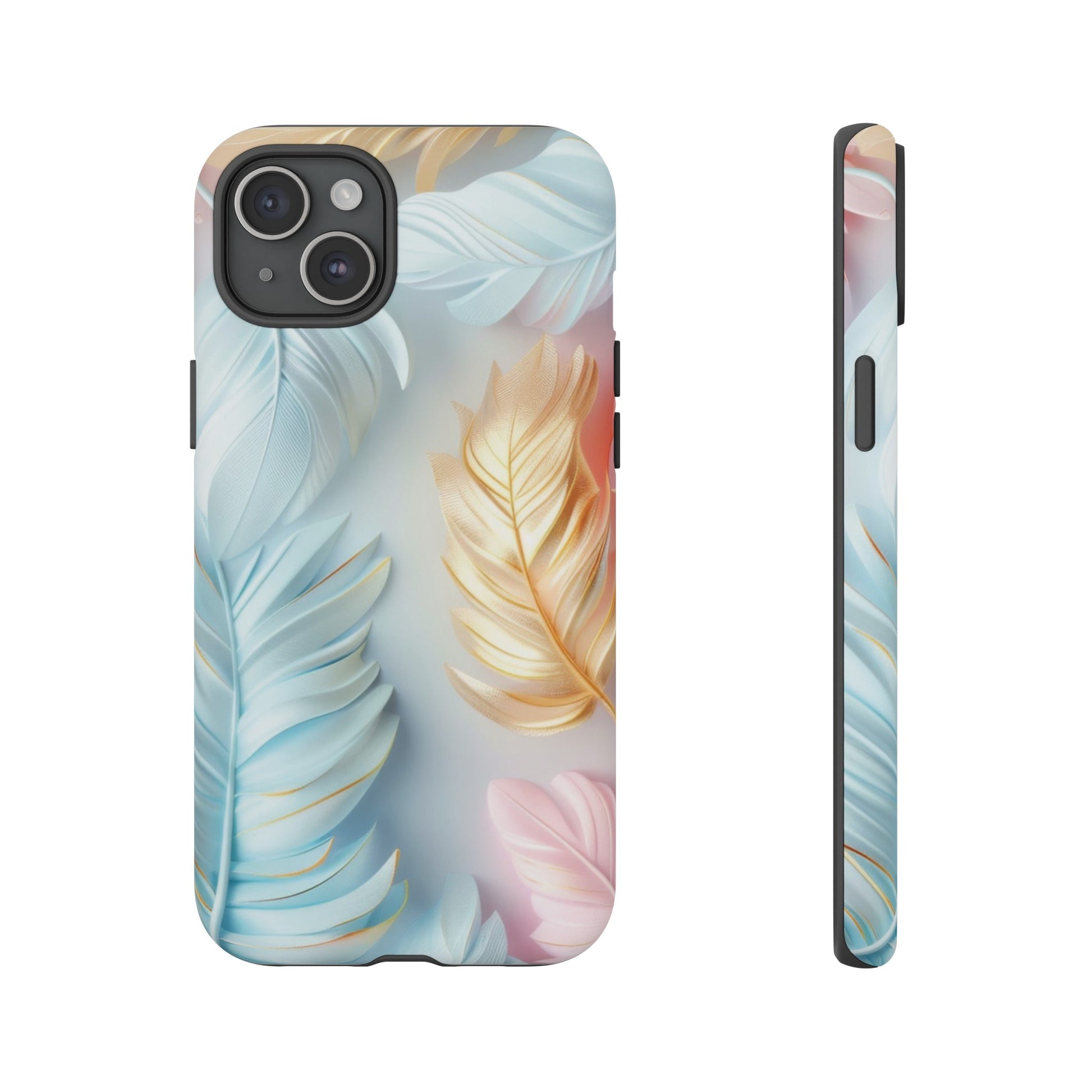 Pastel Feathers Protective Phone Case Gift for Her Phone 15, Samsung iPhone Samsung Gift for Her Case iPhone 15, Samsung iPhone Samsung Accessory Gift for Her