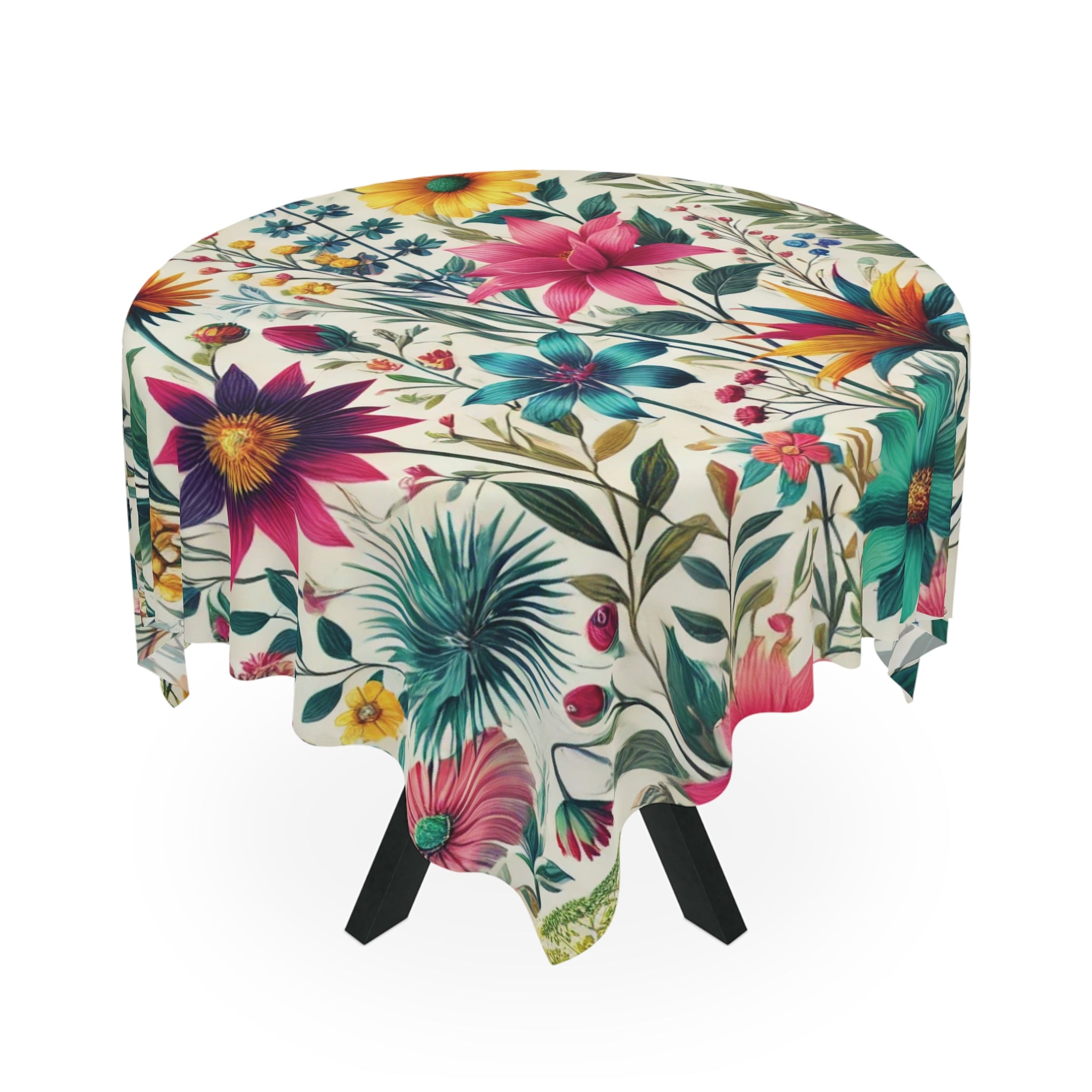 Elegant Wildflowers Boho Chic Tablecloth Durable Table Cover, Perfect Gift for Housewarming, Parties, and Weddings all Events and Occasions - MRSBYVALLE