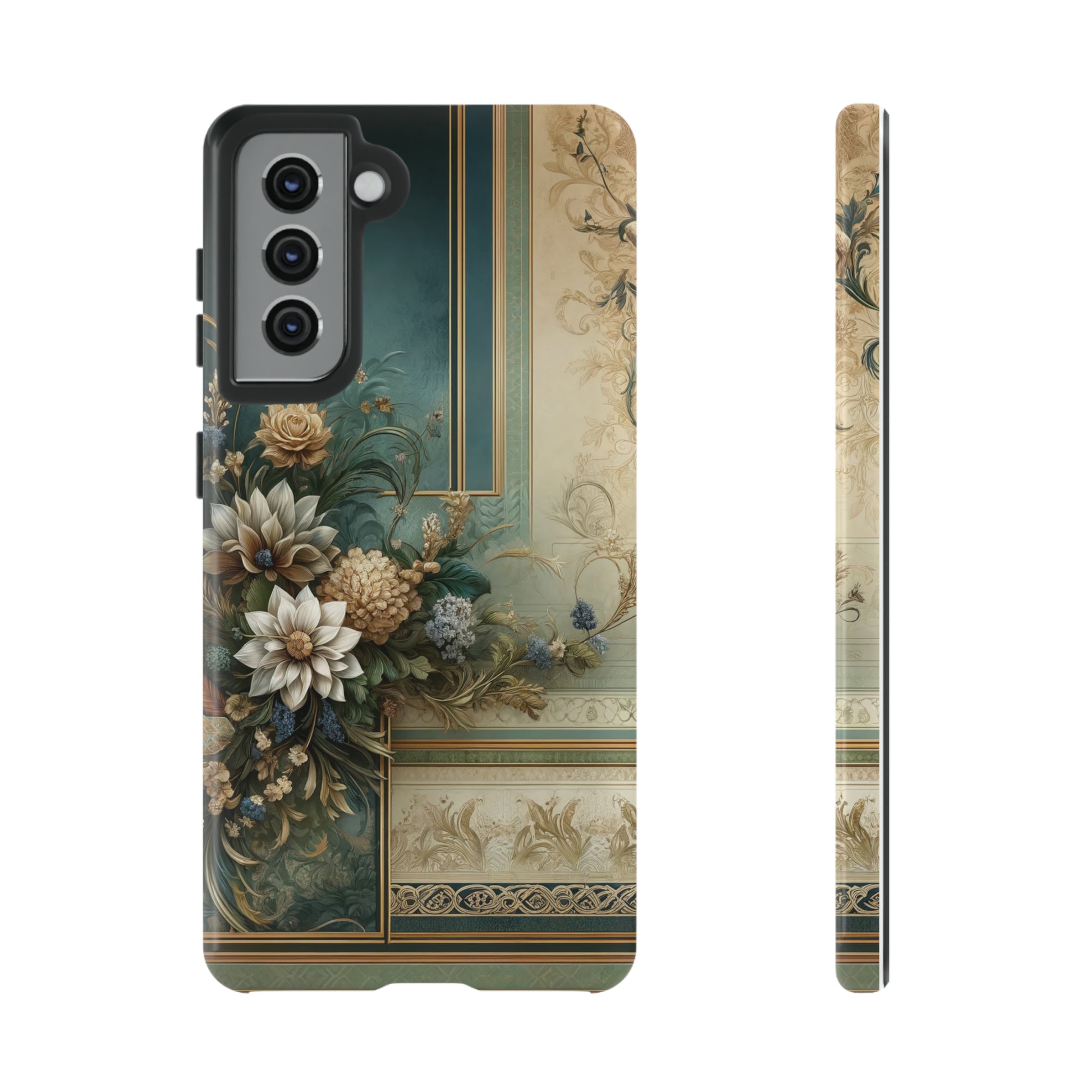 Victorian Floral Boho Luxury Phone Tough Case Floral Elegant Durable Stylish for Modern Devices iPhone 15, Samsung iPhone Samsung Accessory Gift for Her.