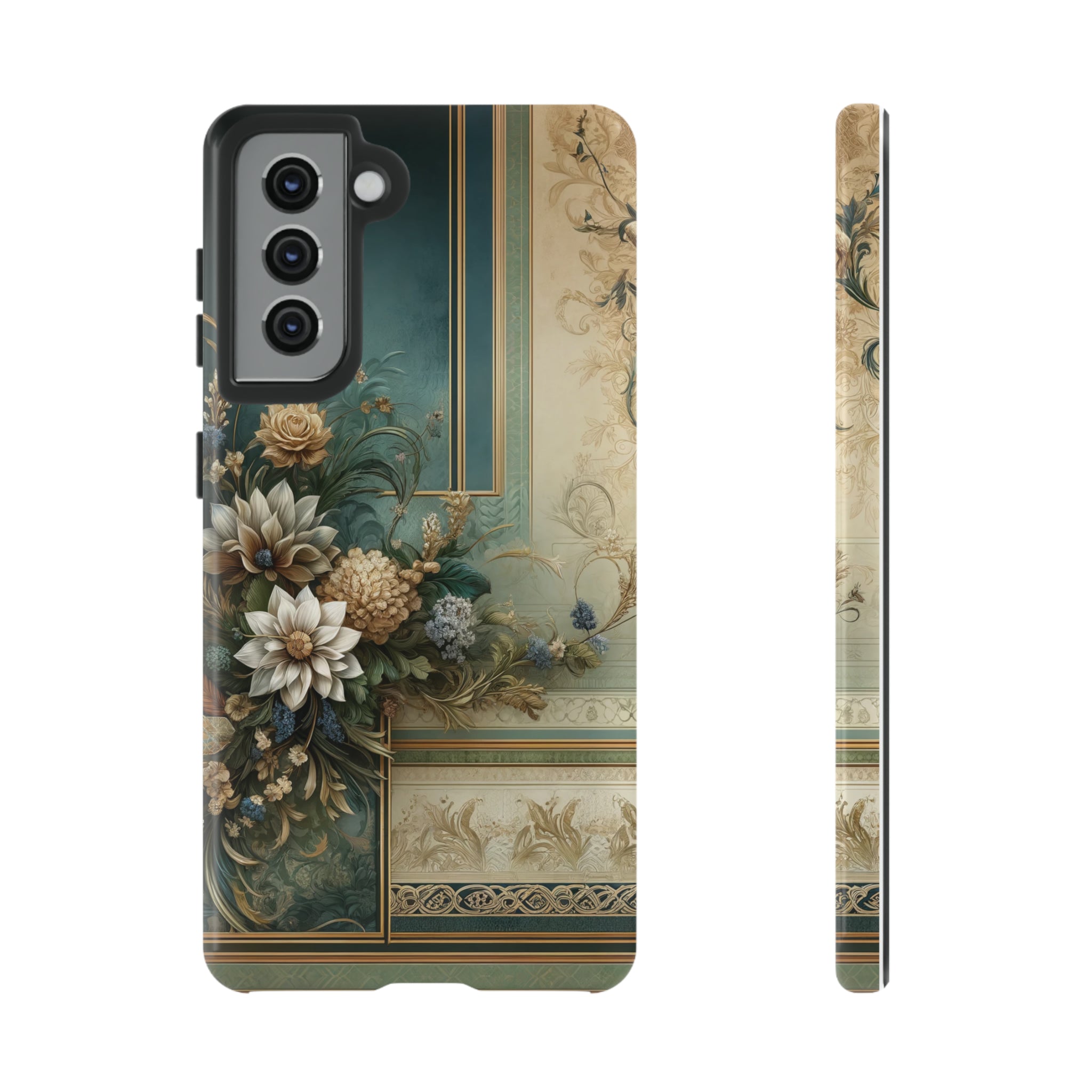 Victorian Floral Boho Luxury Phone Tough Case Floral Elegant Durable Stylish for Modern Devices iPhone 15, Samsung iPhone Samsung Accessory Gift for Her.