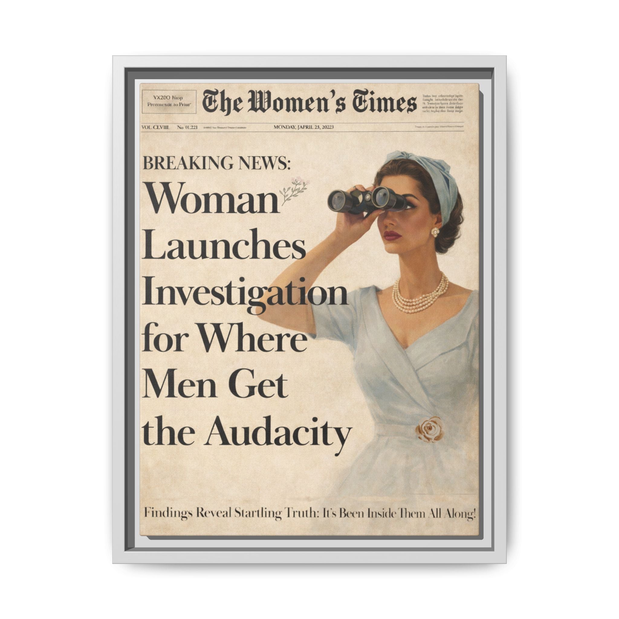 Vintage Funny Women's Retro Art Matte Canvas Framed — Retro Inspirational Wall Art