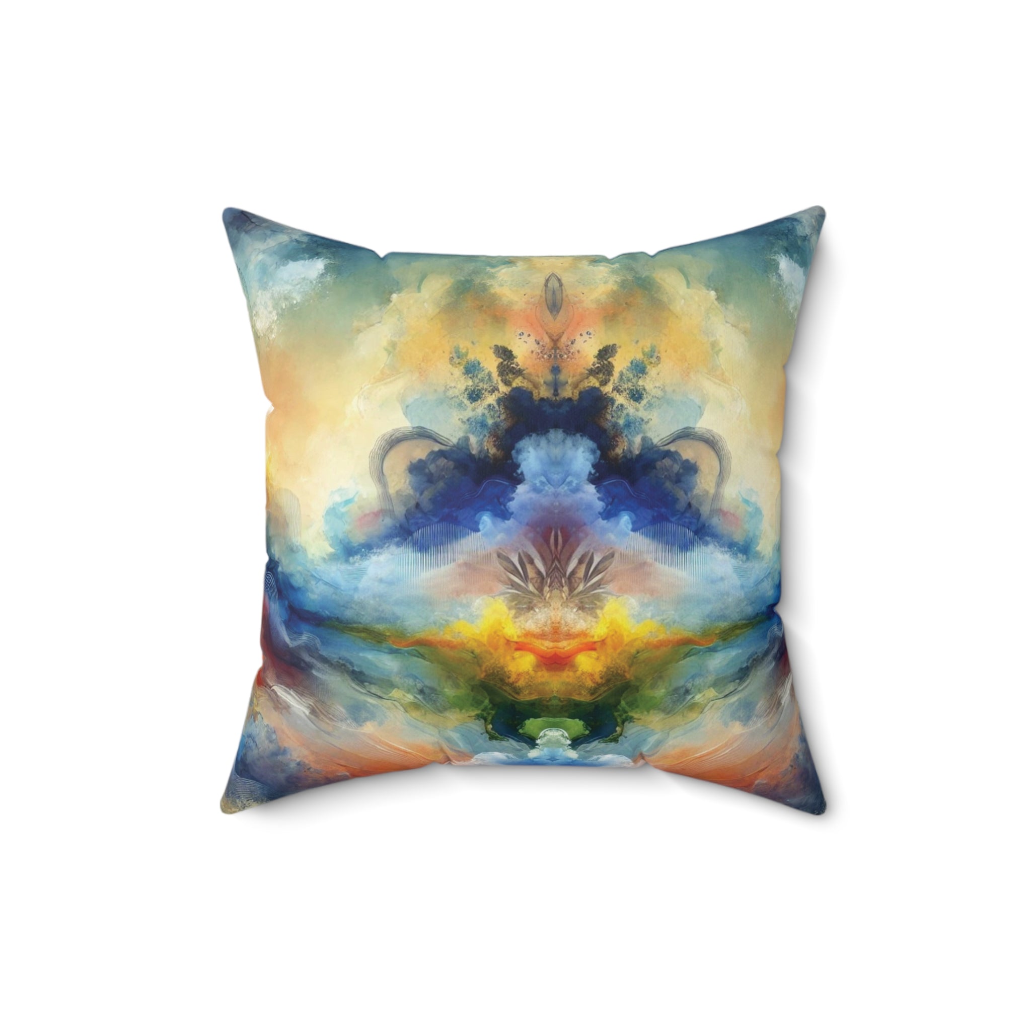 Modern Watercolor Abstract Decorative Pillow - Available in 16x16, 18x18, 20x20 - Vibrant Accent for Living Room, Bedroom, or Sofa Decor  100% Polyester with Double-Sided Print