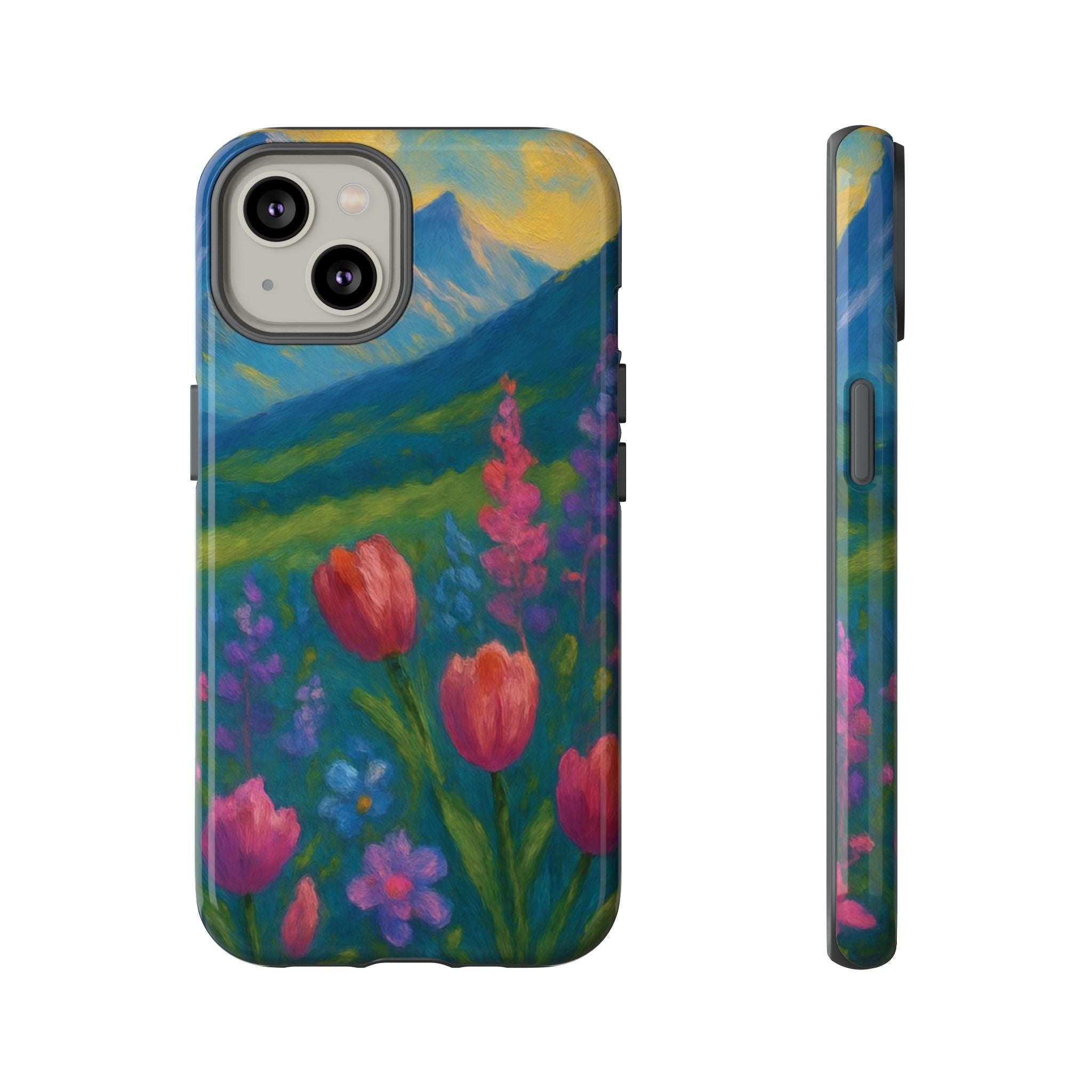 Mountains Wildflowers Phone Case | Vibrant Botanical Floral Design | Nature-Inspired Protective Cover for iPhone & Samsung | Trendy Aesthetic Gift Idea
