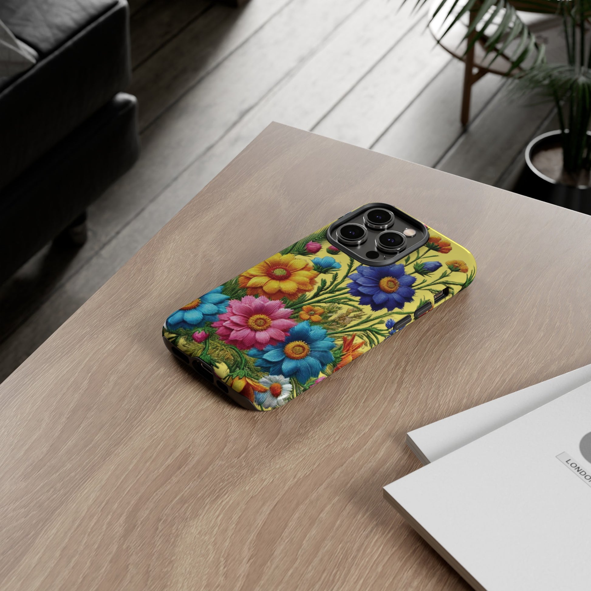 Phone Case Yellow Bright Floral Protective Phone Case Gift for Her Phone 15, Samsung iPhone Samsung  iPhone 15, Samsung iPhone Samsung Accessory Gift for Her