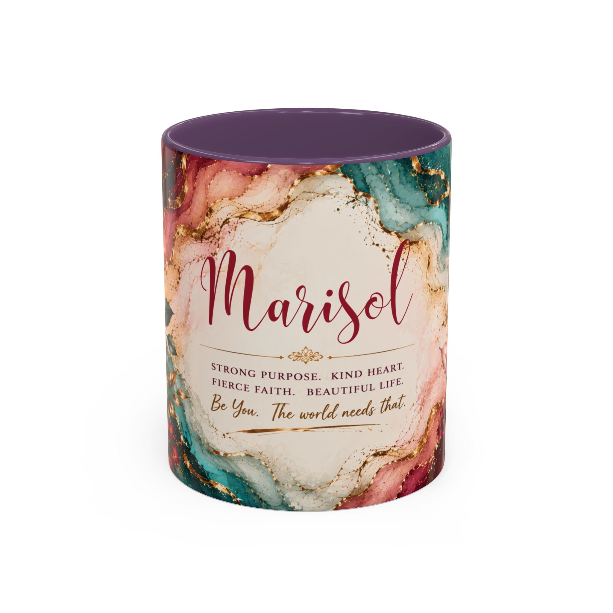 Personalized Name Mug for Women, Inspirational Color Handle Coffee Mug, 11 oz or 15 oz Gift for Her