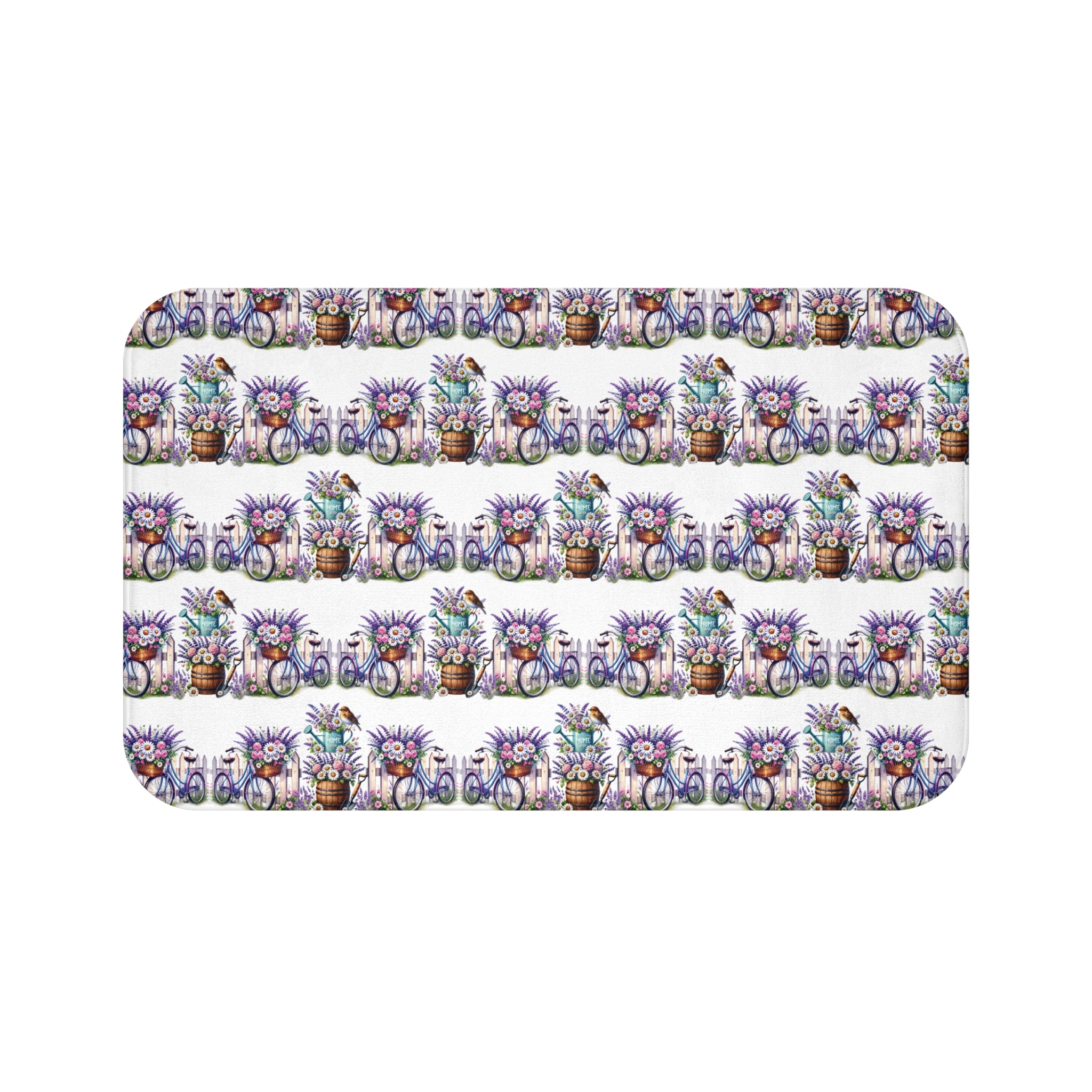 Lavender Wildflowers Bright Floral Bathmat – A Soothing Blend of Calming Lavender Flowers Beauty, and Serenity to the Most Private Room in Your Home