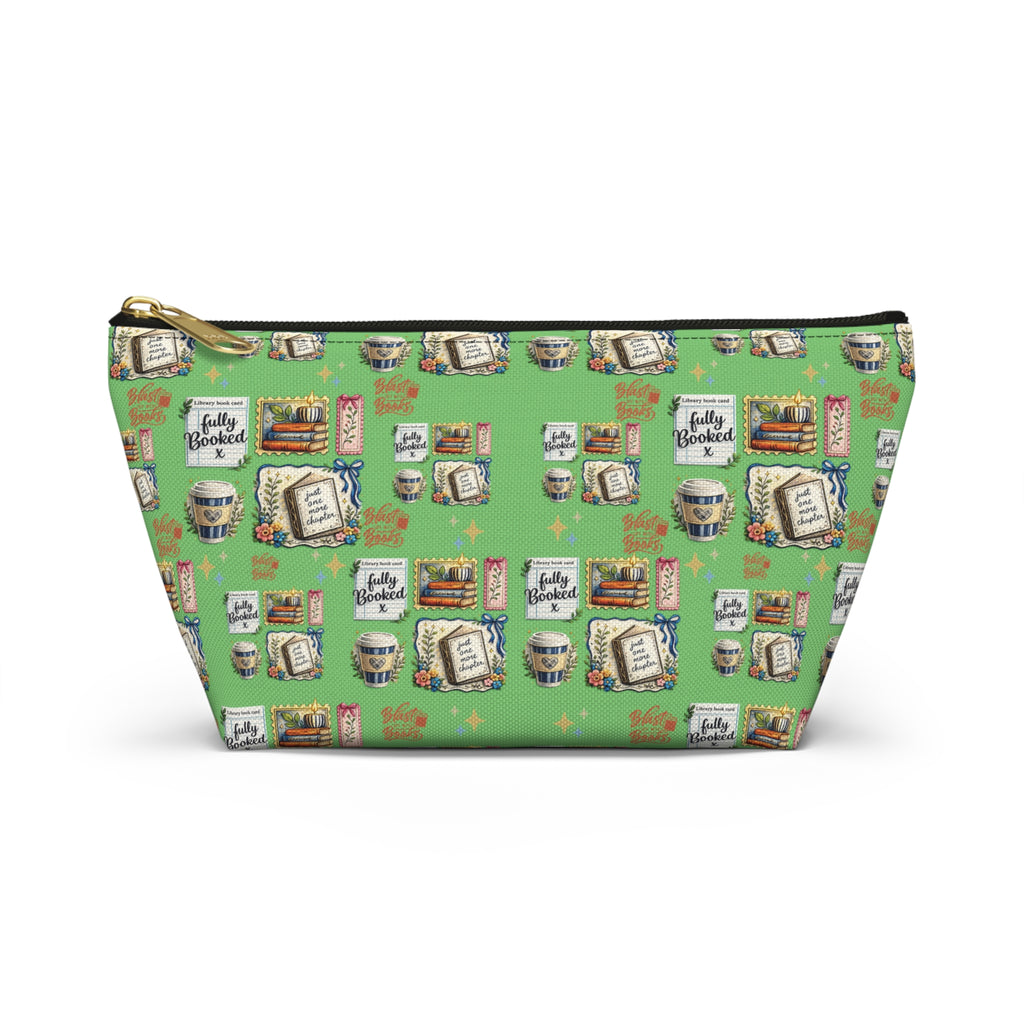 Pochette d'accessoires pour livres et café – Trousse de maquillage zippée en T pour les amoureux des livres