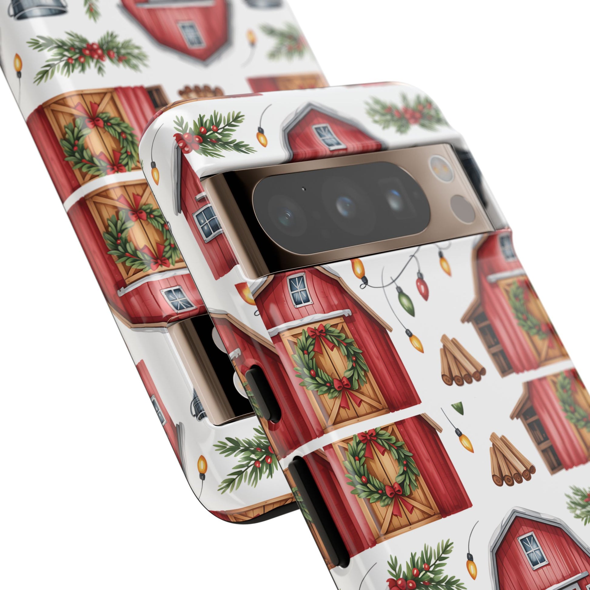 Farmhouse Christmas Design Phone Case - Stylish, Protective Cover for All Models Gift for Mom Accessory Gift for Her
