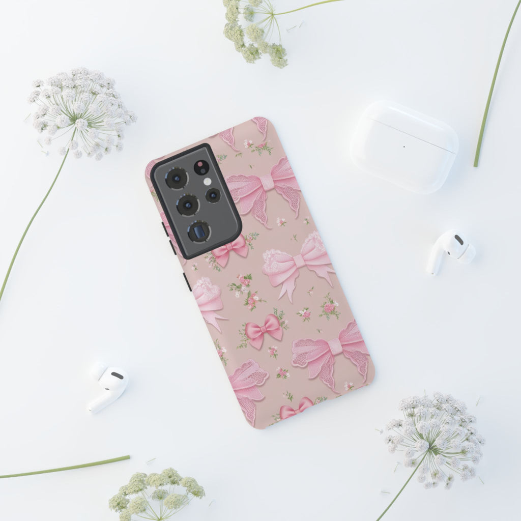 Luxury Pink Bow Phone Case – Cute & Protective Cover for iPhone & Samsung Gift for Her