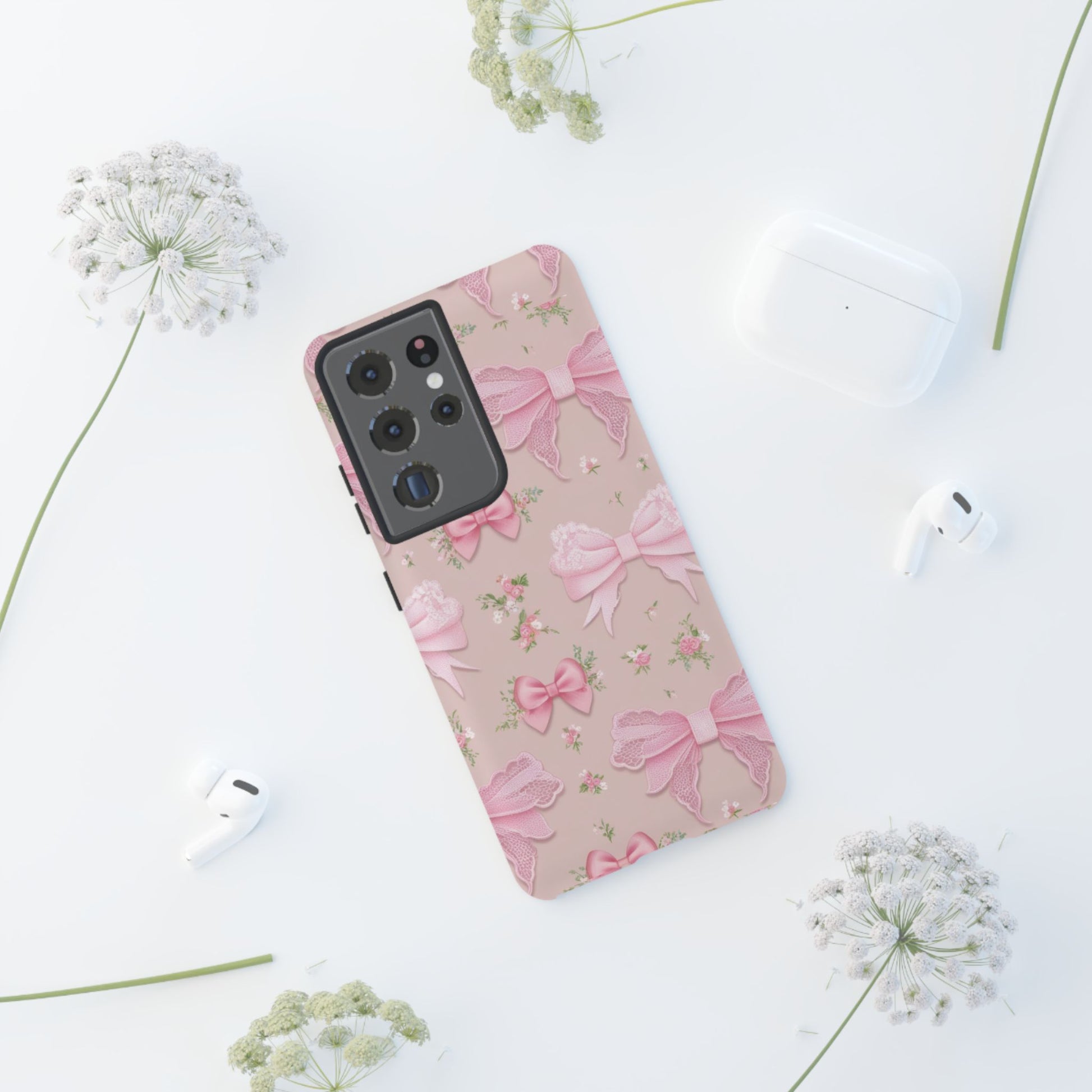 Luxury Pink Bow Phone Case – Cute & Protective Cover for iPhone & Samsung Gift for Her