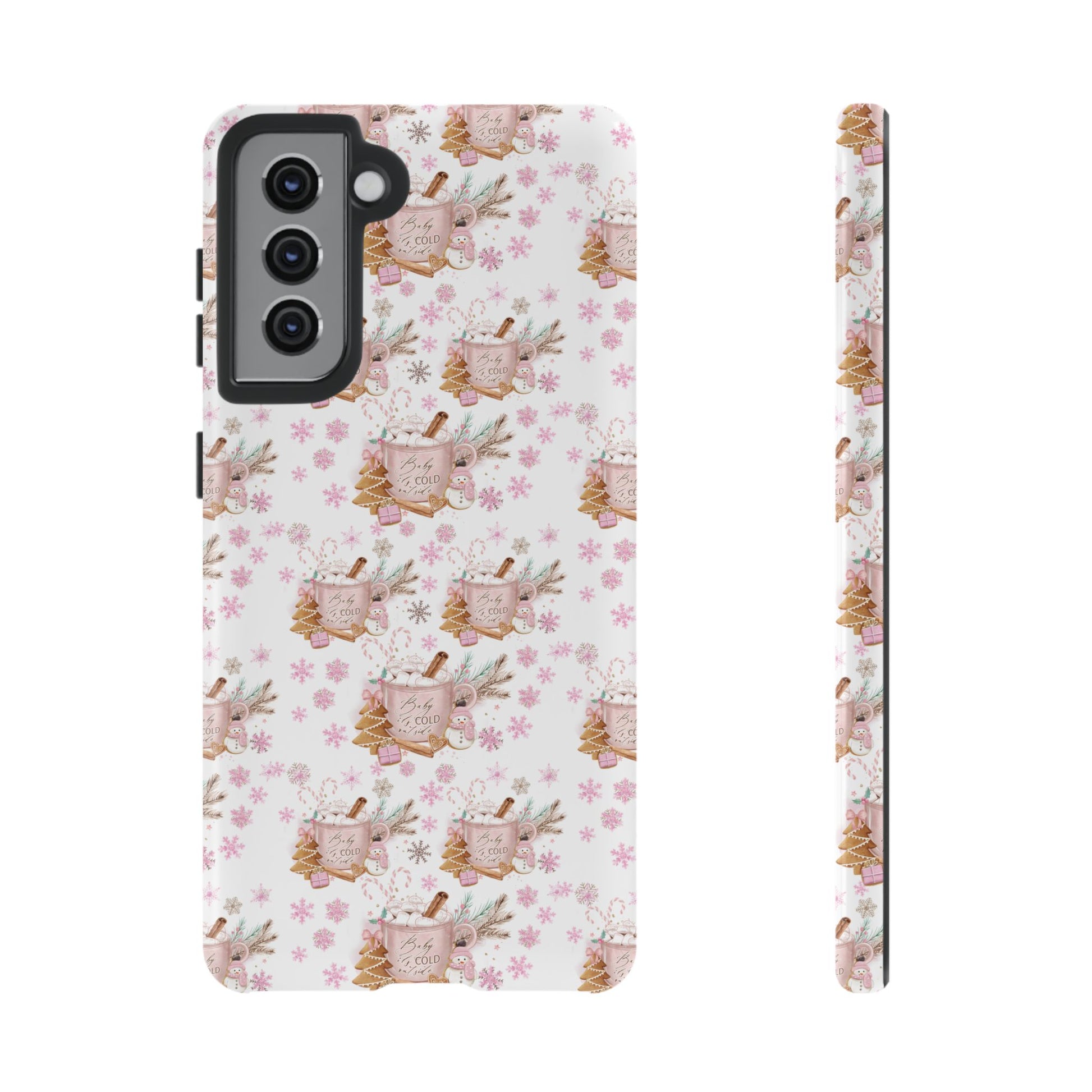 Baby it's Cold Outside Pink and White Phone Case Unique Holiday Protection for Your Device | Stylish & Durable Cover Gift for Her Phone 15, Samsung iPhone Samsung Accessory Gift for Her
