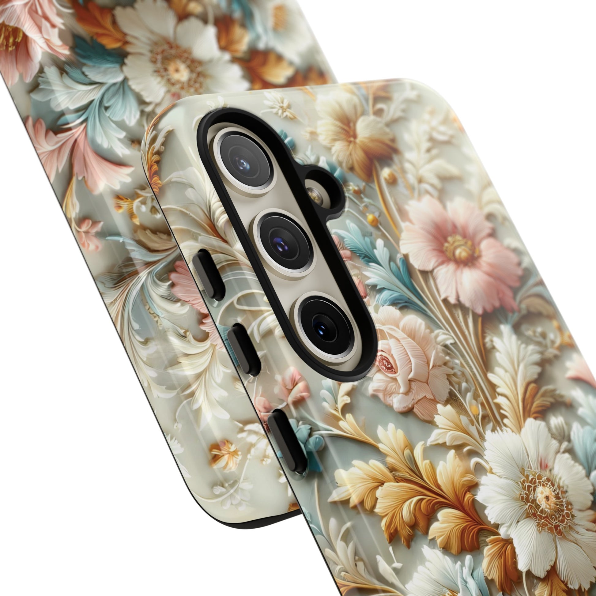 3D Elegant Faux Flowers Phone Case Stylish & Durable for iPhone Samsung Gift iPhone 15, 14, 13 Samsung Pixel Gift for Mom Accessory Gift for Her