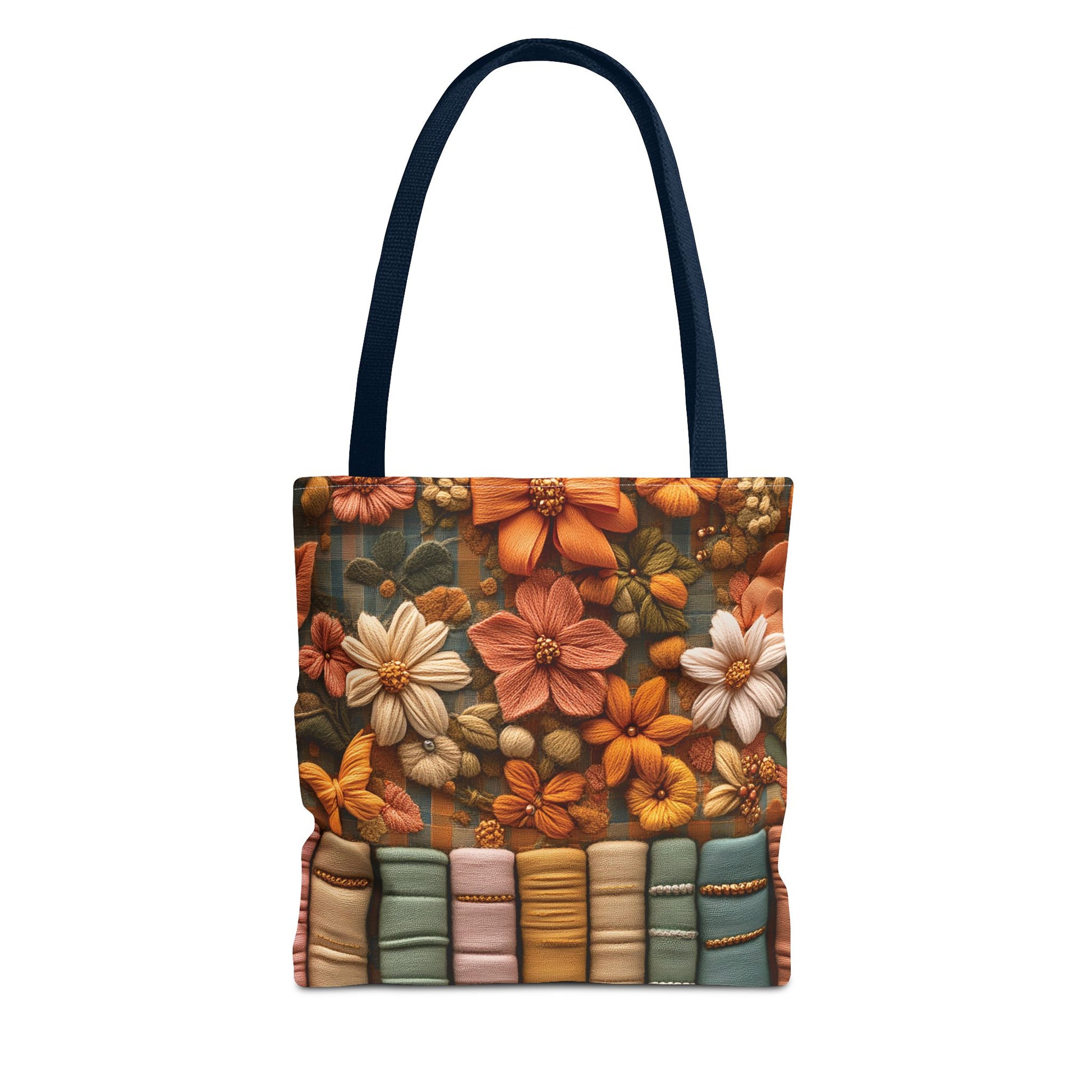 Boho Floral 3D Illusion Tote with Books Design Stylish and Functional Bag for Everyday Use Durable, Reusable, and Perfect for Book Lovers and Boho Enthusiasts Season - MRSBYVALLE