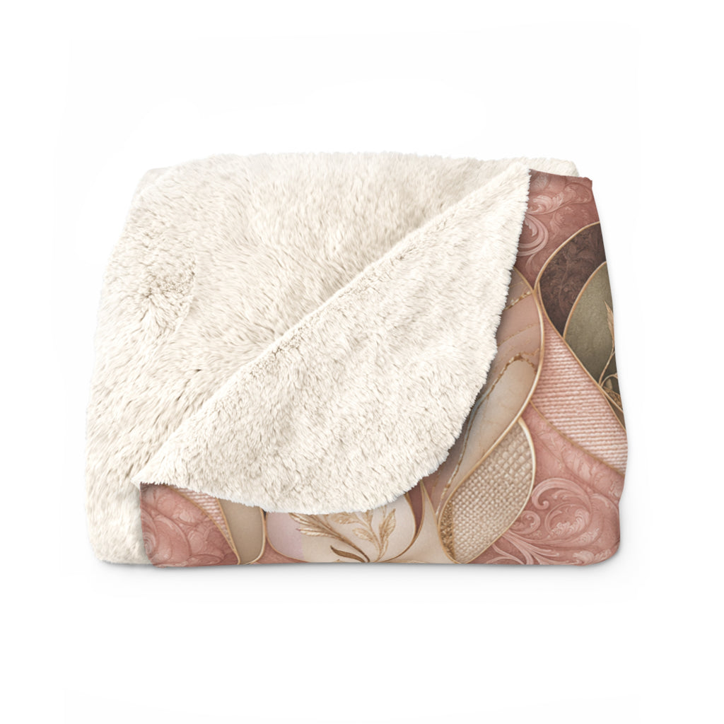 Sherpa Blanket Cozy Pink Knit Cable Pattern Throw Sofa Gift for