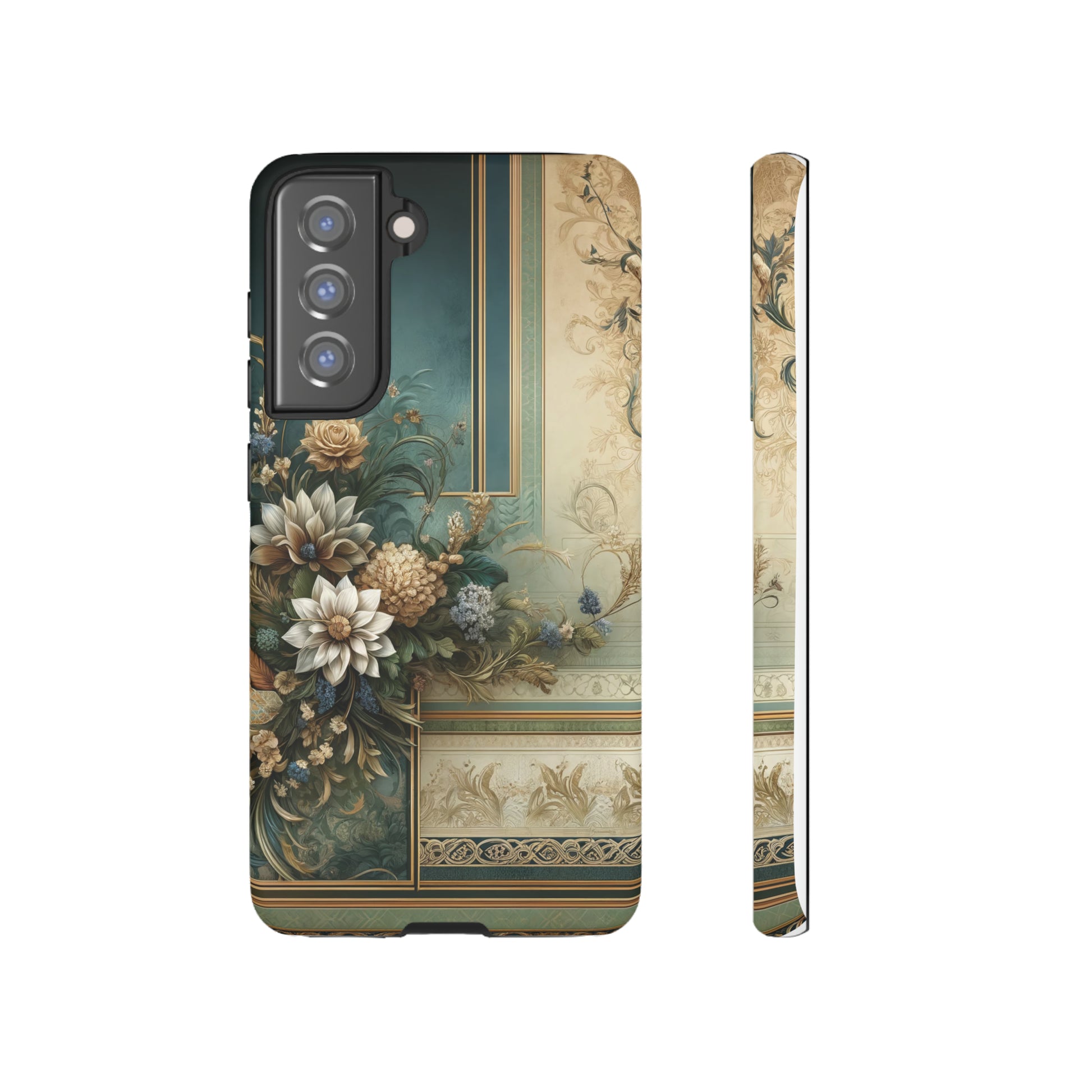 Victorian Floral Boho Luxury Phone Tough Case Floral Elegant Durable Stylish for Modern Devices iPhone 15, Samsung iPhone Samsung Accessory Gift for Her.