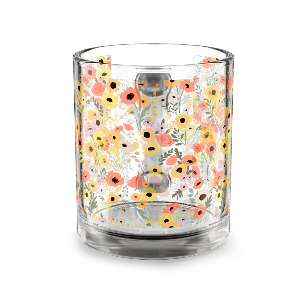 Retro Vintage Floral Glass Mug | 10oz Floral Coffee Cup Mom, Birthday Tea