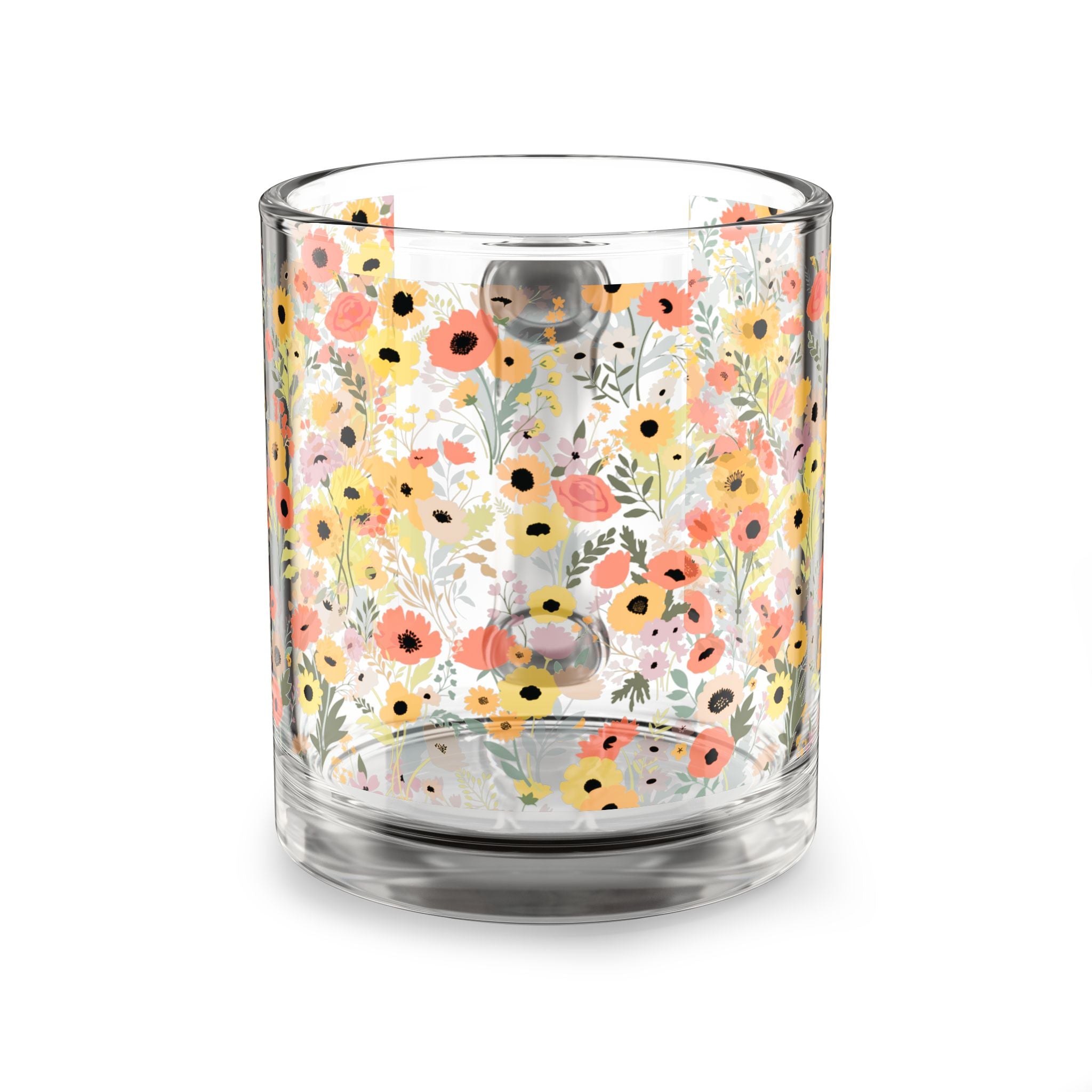 Retro Vintage Floral Glass Mug | 10oz Floral Coffee Cup Mom, Birthday Tea