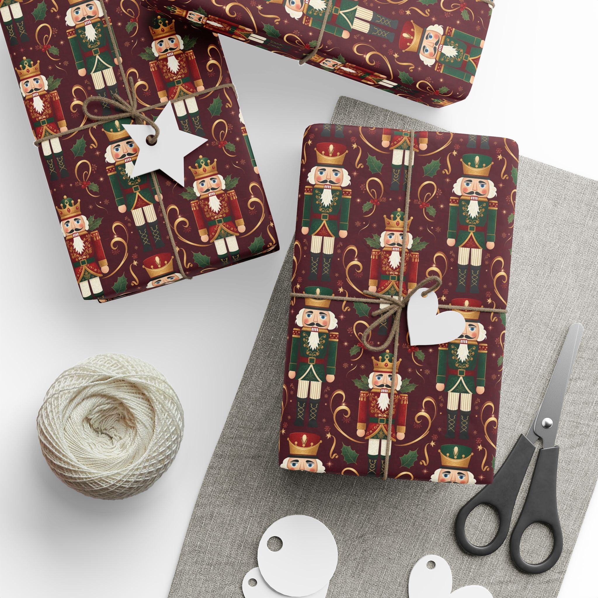 Papiers cadeaux de Noël Casse-Noisette, Papier cadeau de Noël, Papier cadeau de fêtes élégant, Papier cadeau Casse-Noisette, Papier cadeau festif, Papier cadeau de saison