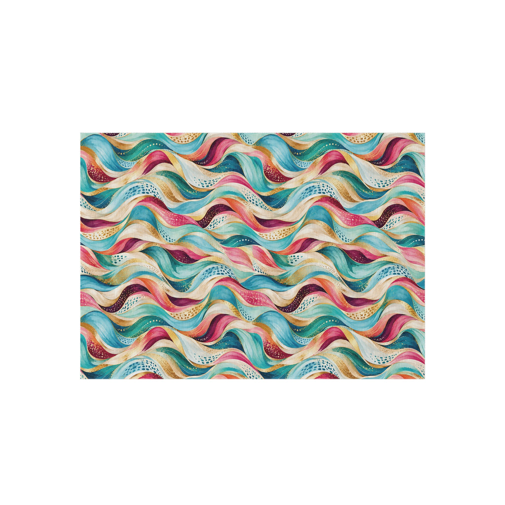 Abstract Wave Outdoor Patio Rug