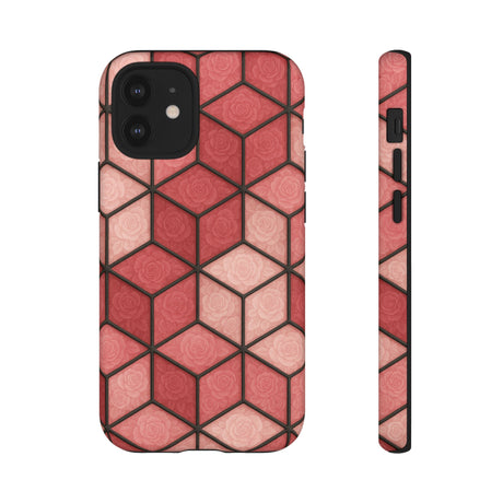 Geometric Stained Glass Illusion Phone Case Colorful Abstract Art, Aesthetic Protective Cover for iPhone, Samsung & Google, Unique Gift Idea Mom