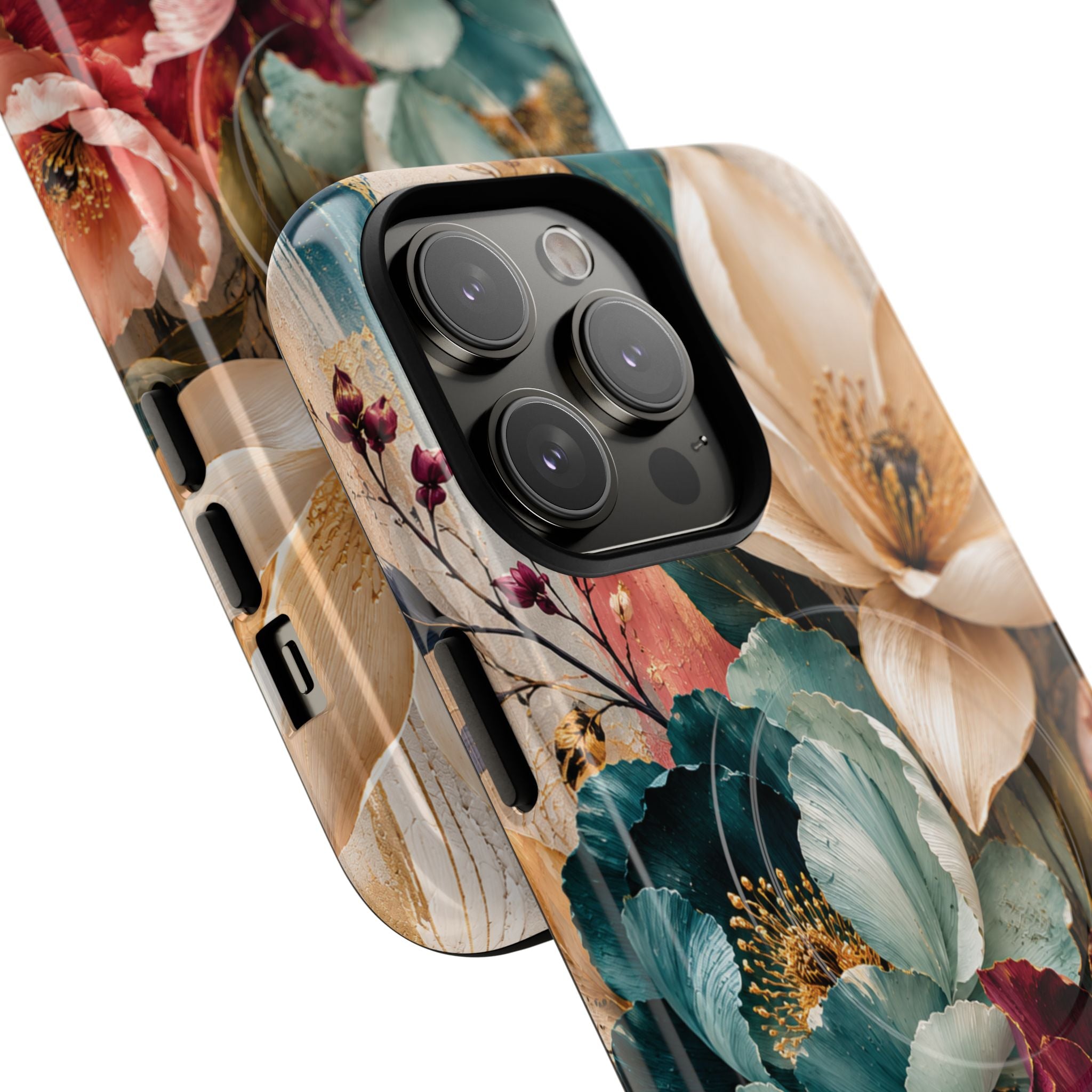 Vintage Floral Bouquet phone case Tough Magnetic Case Velvet Bloom Floral Art iPhone Case  Botanical Protective Case Samsung Modern Garden