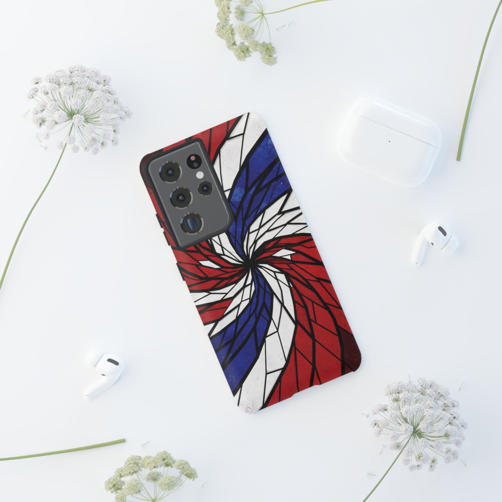 Patriotic Red White & Blue Phone Case – USA Flag Design, Independence Day Gift, Protective Cover for iPhone, Samsung, Pixel