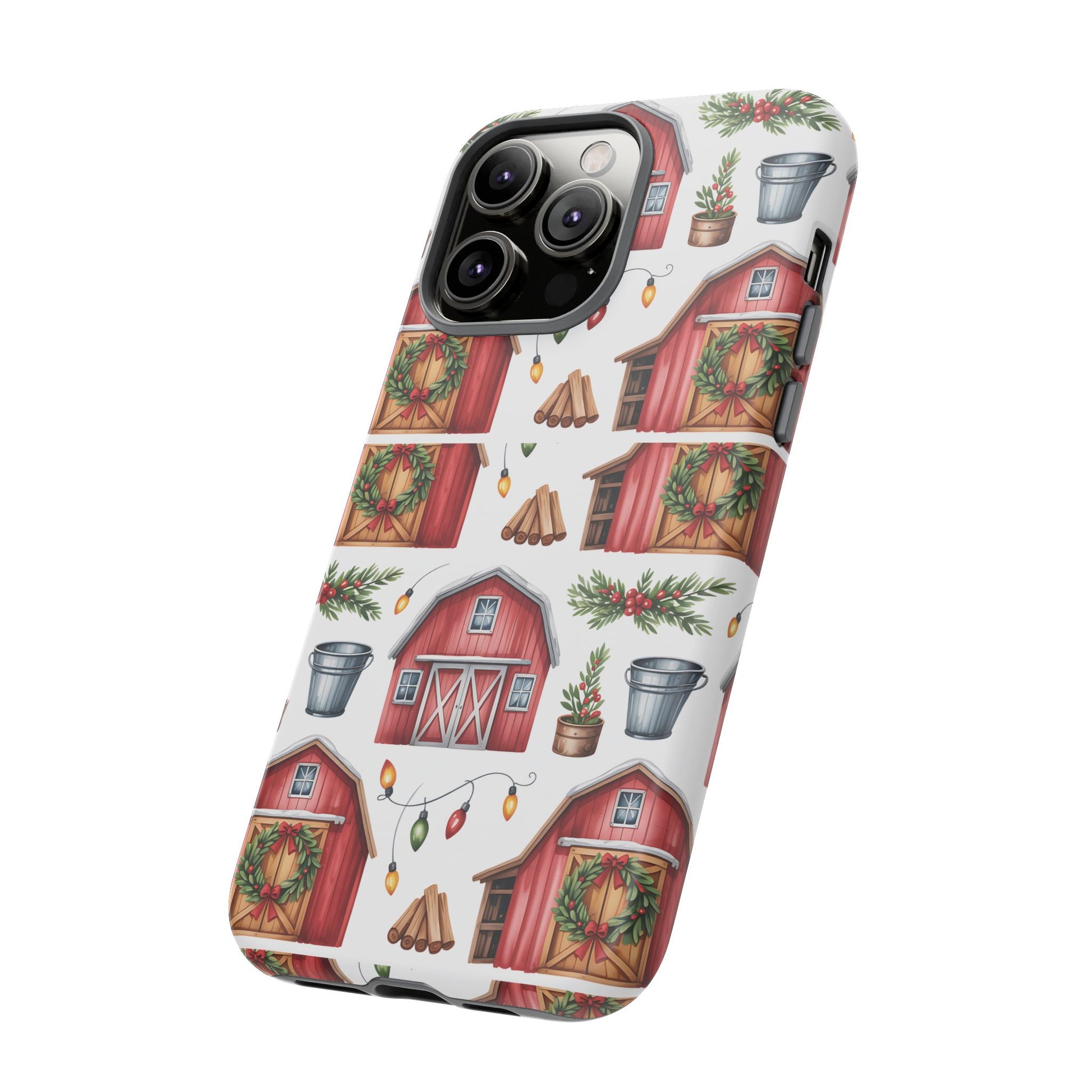 Farmhouse Christmas Design Phone Case - Stylish, Protective Cover for All Models Gift for Mom Accessory Gift for Her