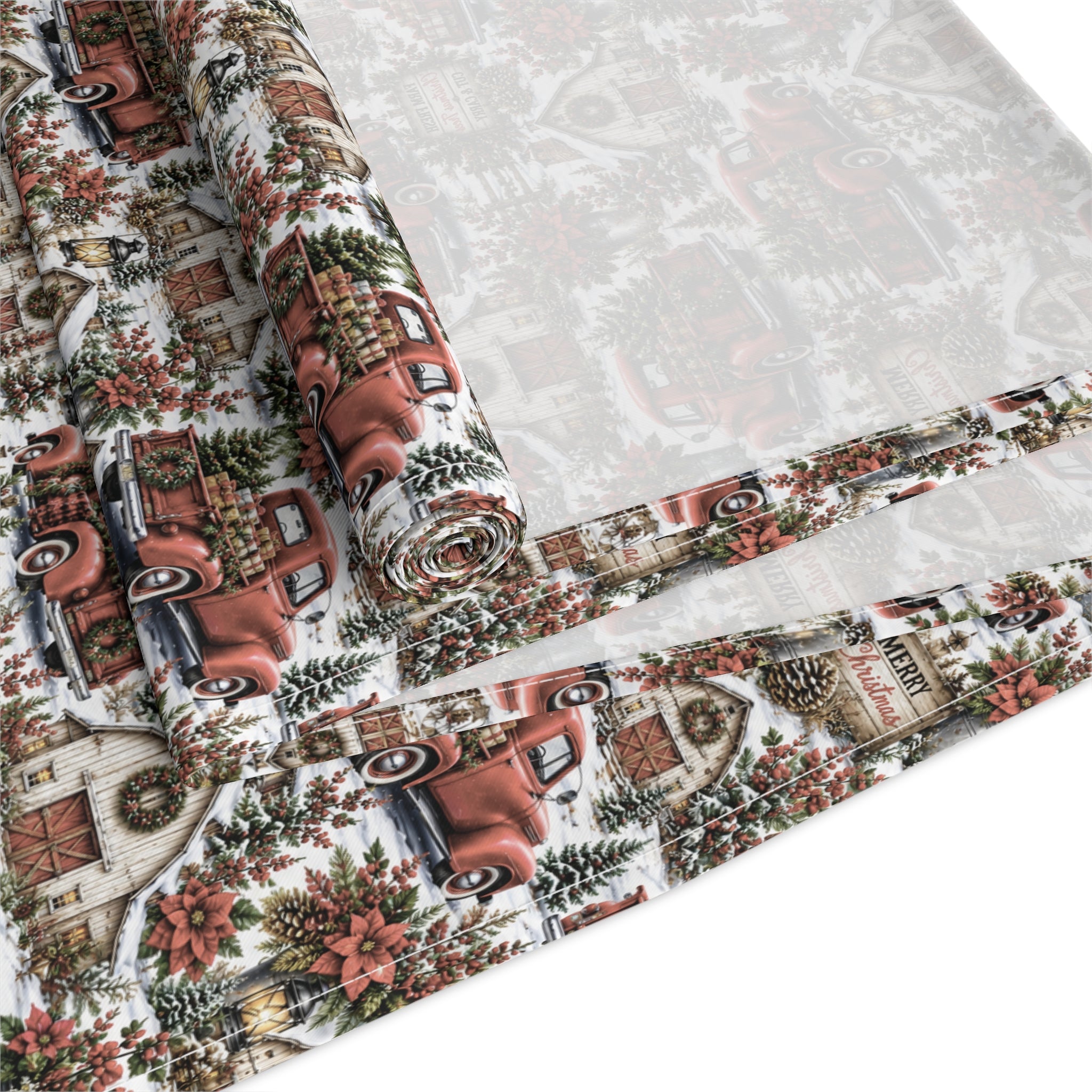 Autumn Harvest Table Runner — Rustic Farmhouse Cotton-Poly Dining Decor